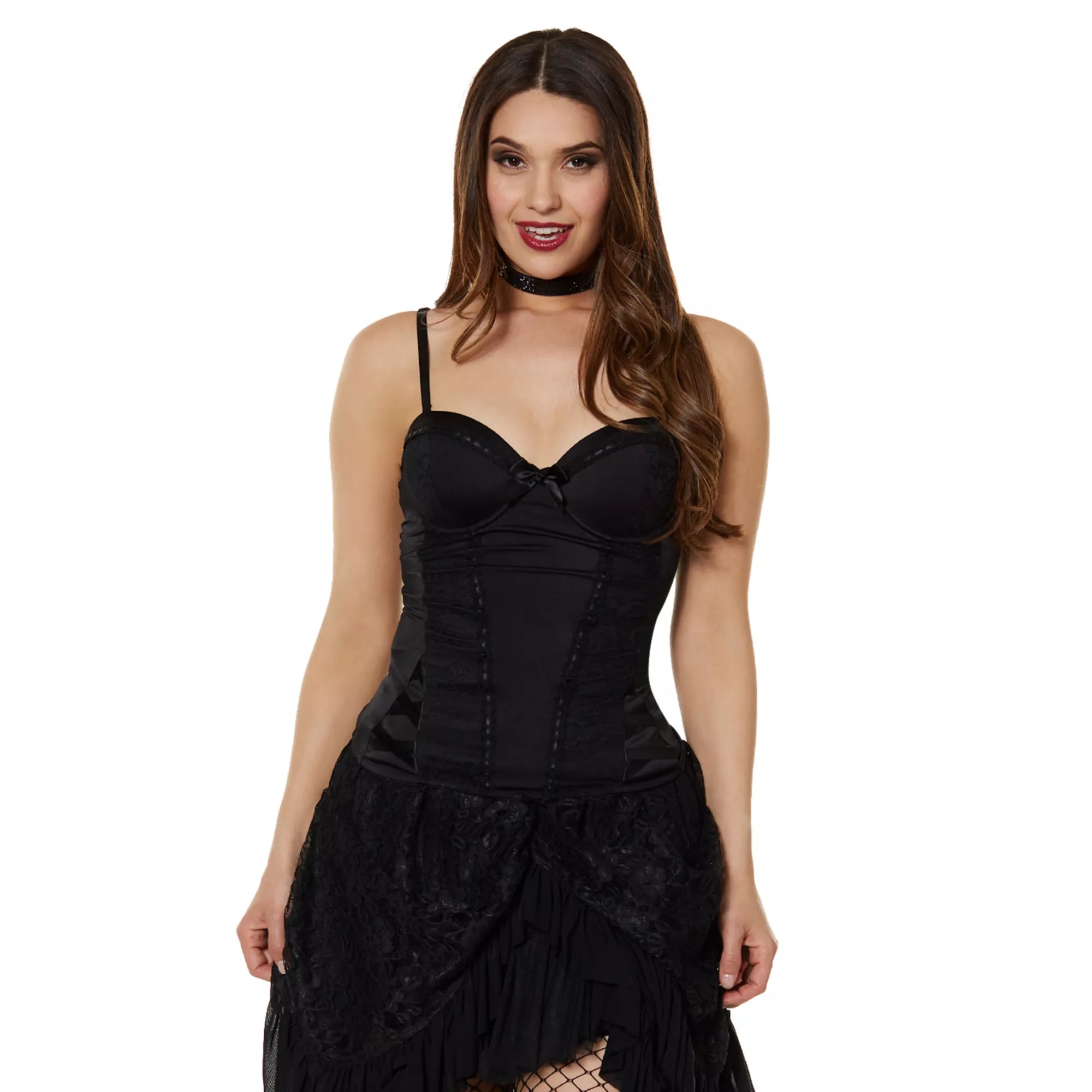 Black Beaded Lace Corset