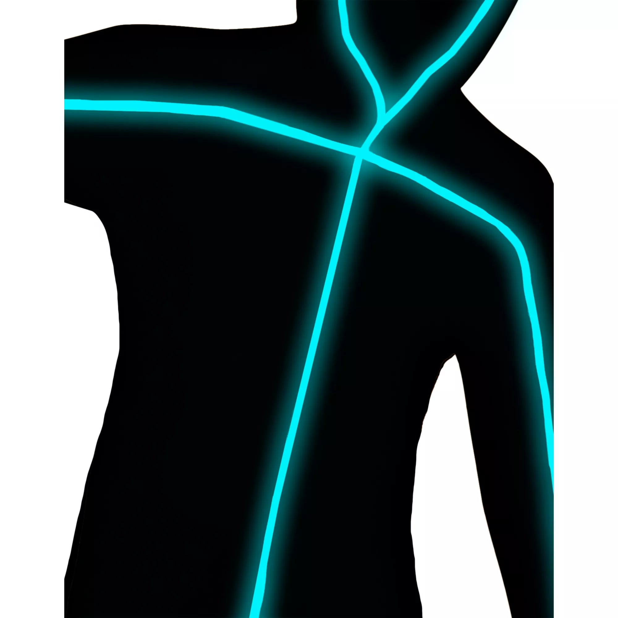 Adult Light-Up EL Wire Blue Stick Figure Costume