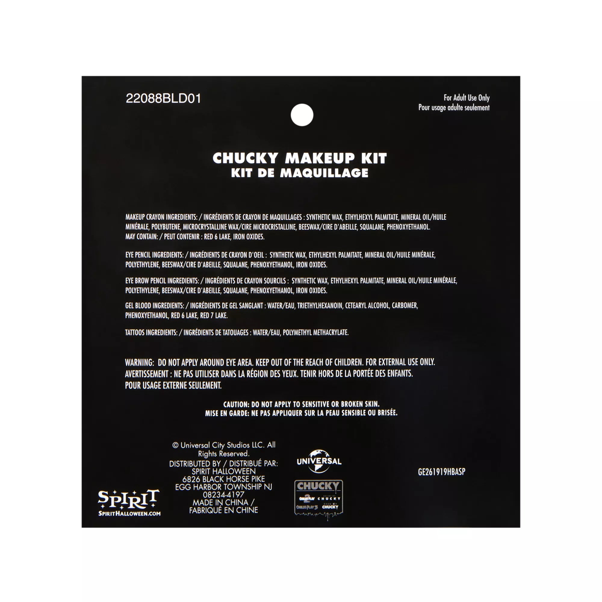 Chucky Makeup Kit
