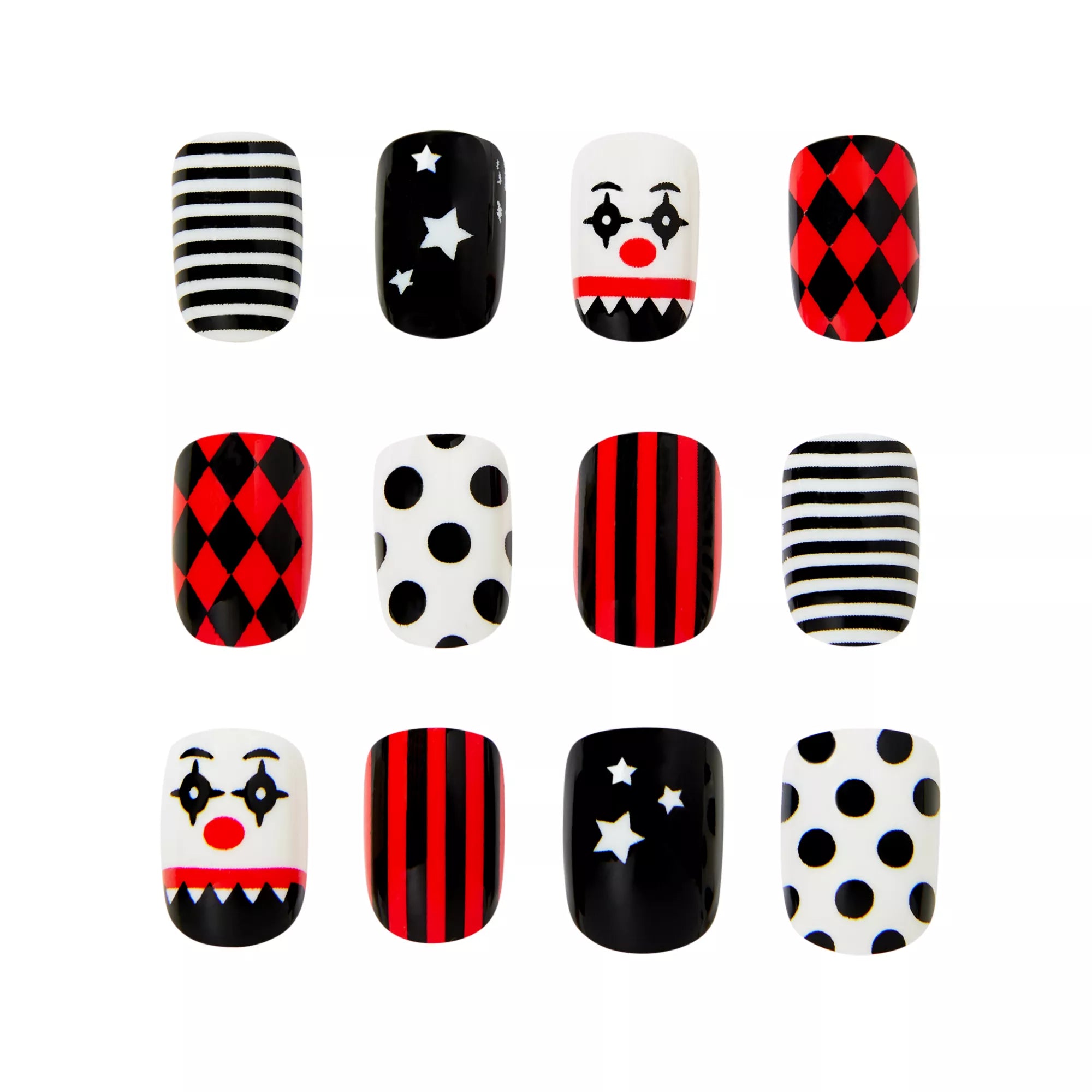 Kids Twisted Clown Press On Nails