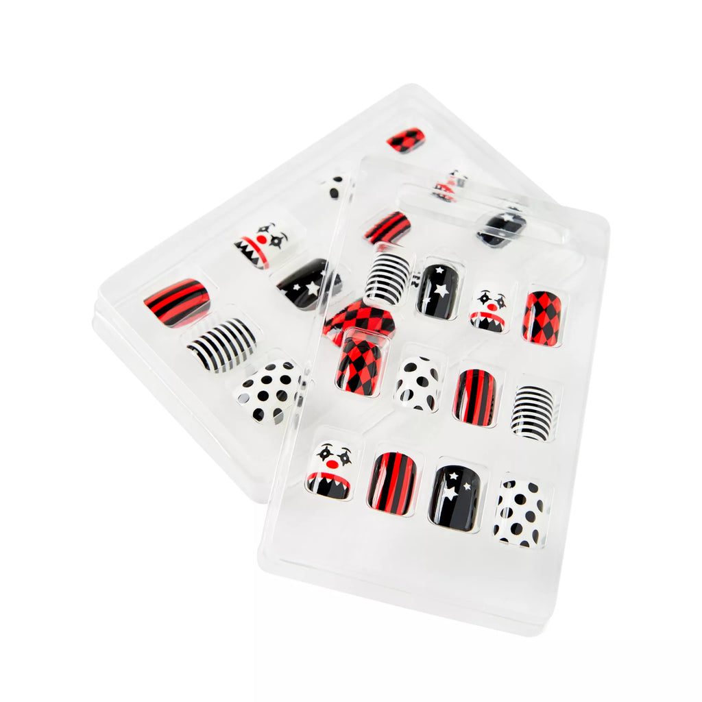 Kids Twisted Clown Press On Nails