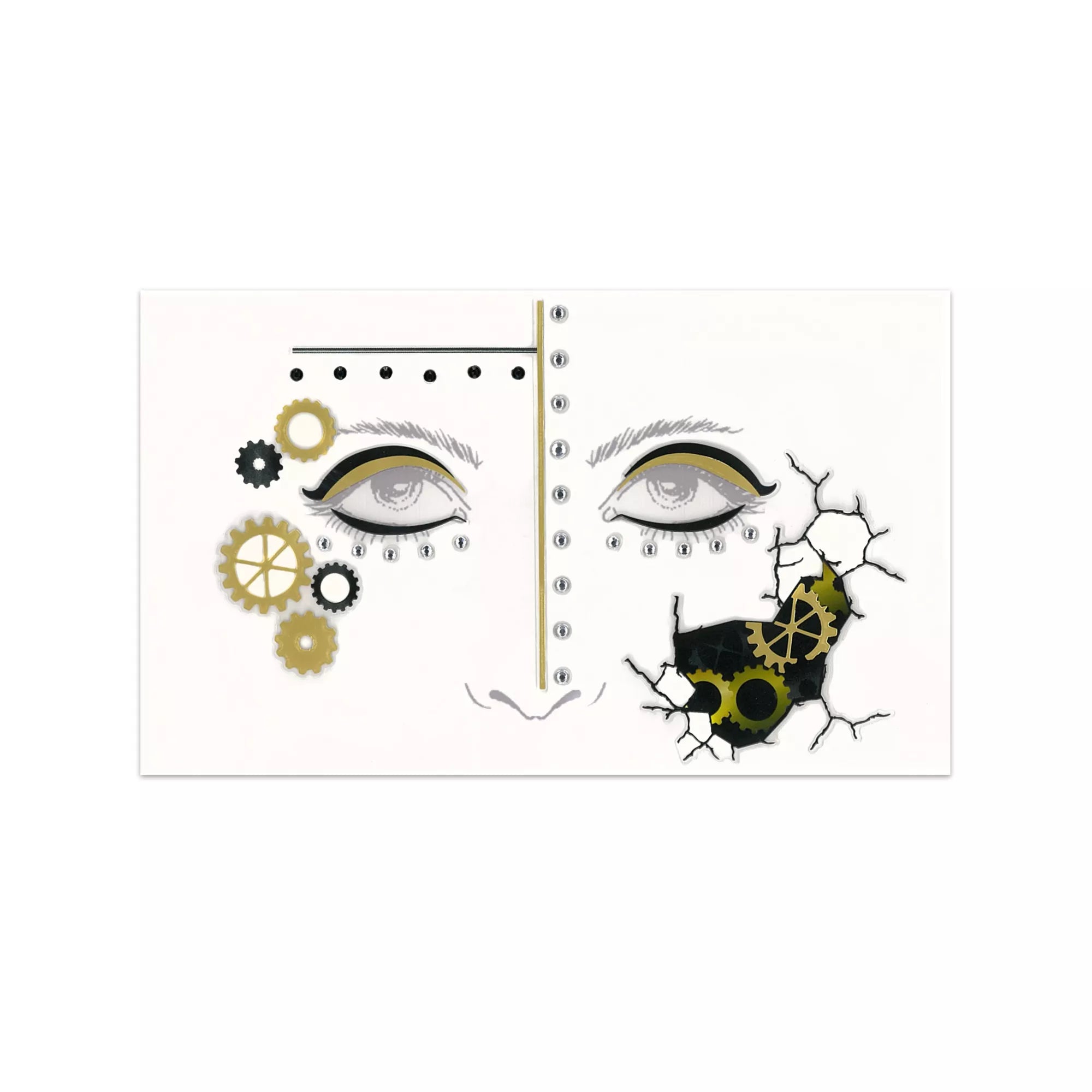 Steampunk Gear Face Decal Deluxe