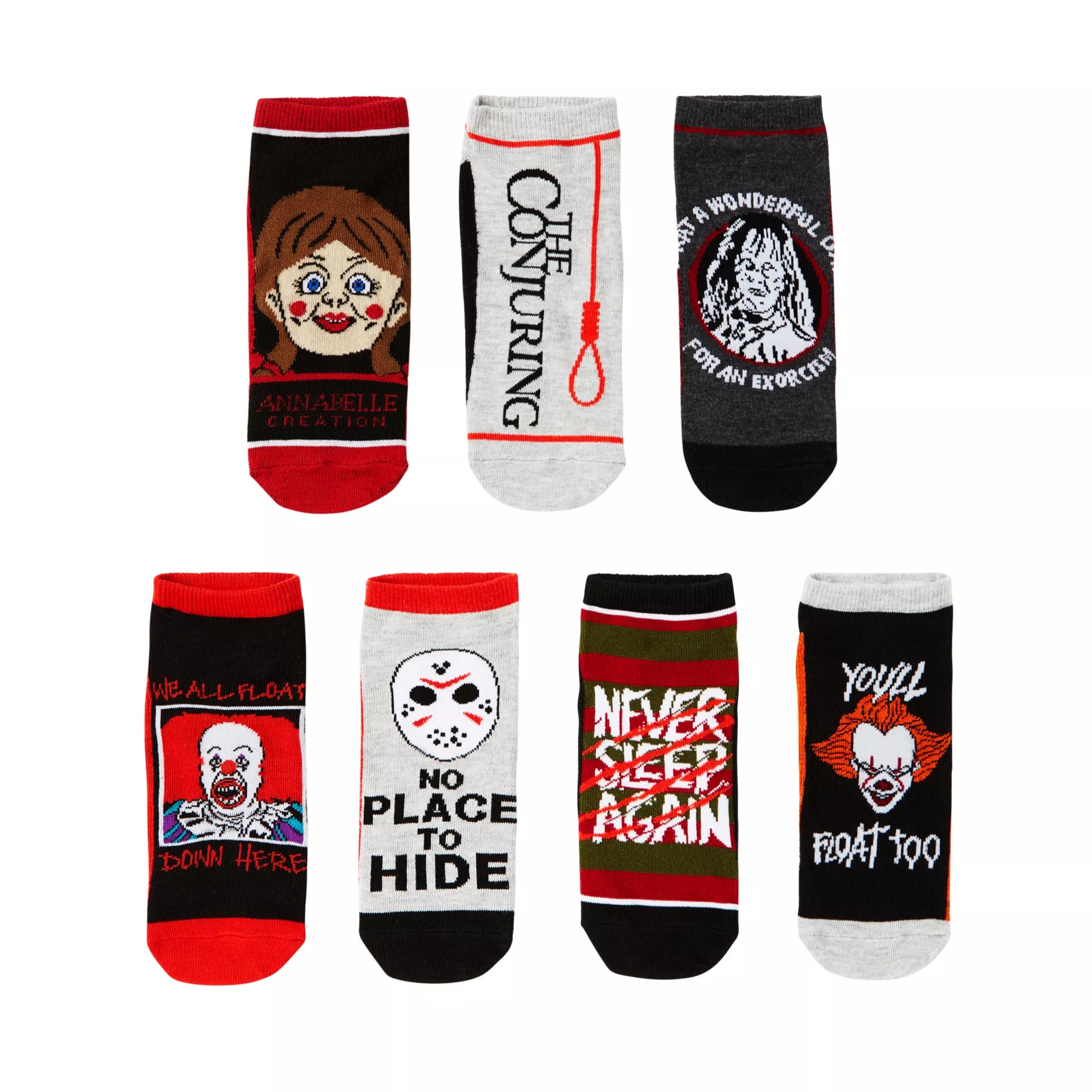 Horror Movie Ankle Socks - 7 Pair