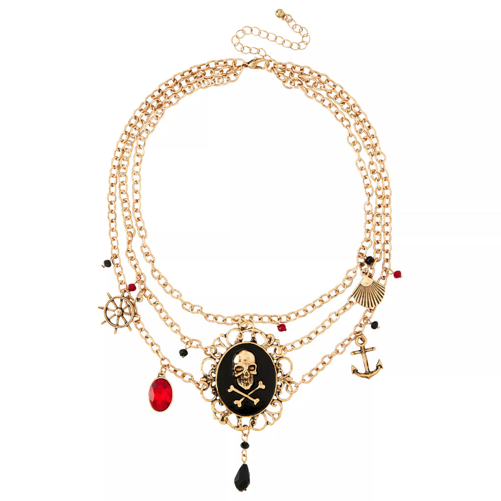 Pirate Cameo Layered Necklace