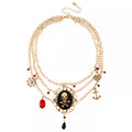 Pirate Cameo Layered Necklace