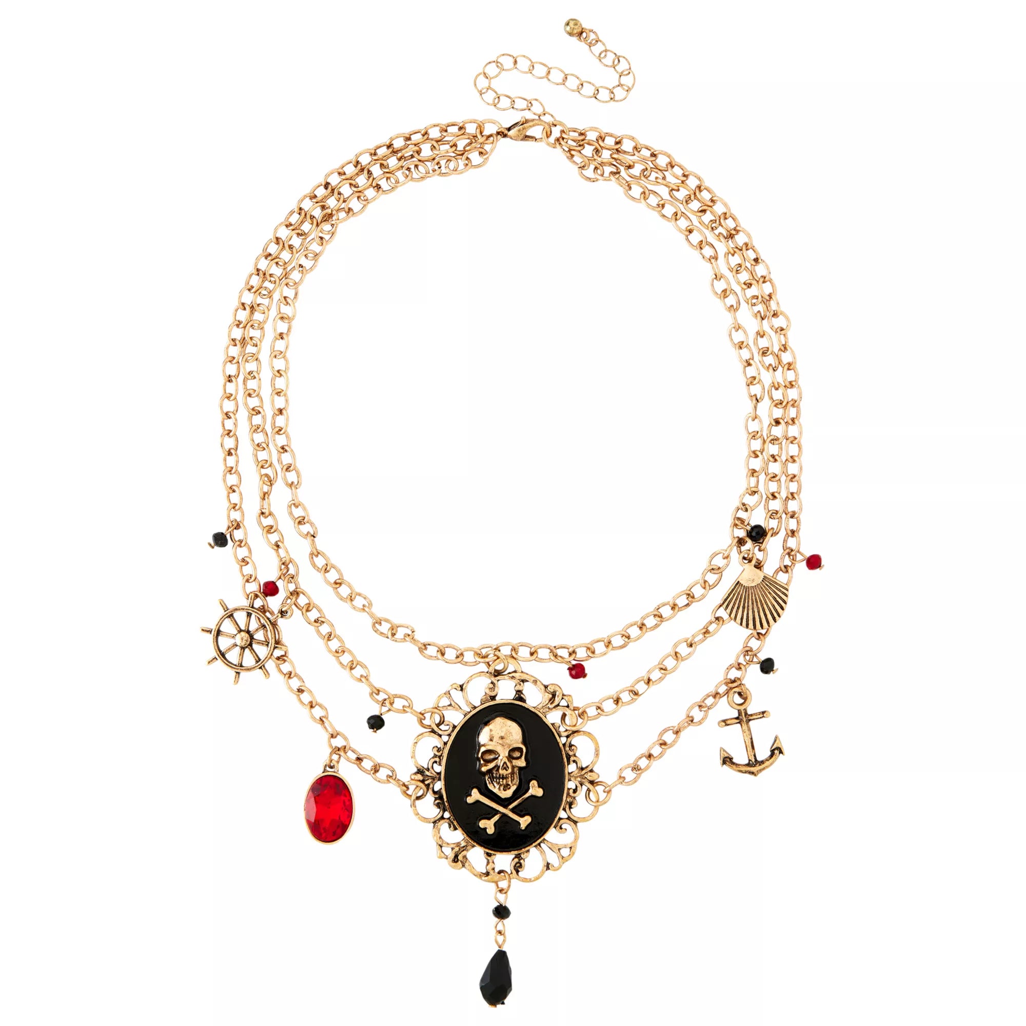 Pirate Cameo Layered Necklace