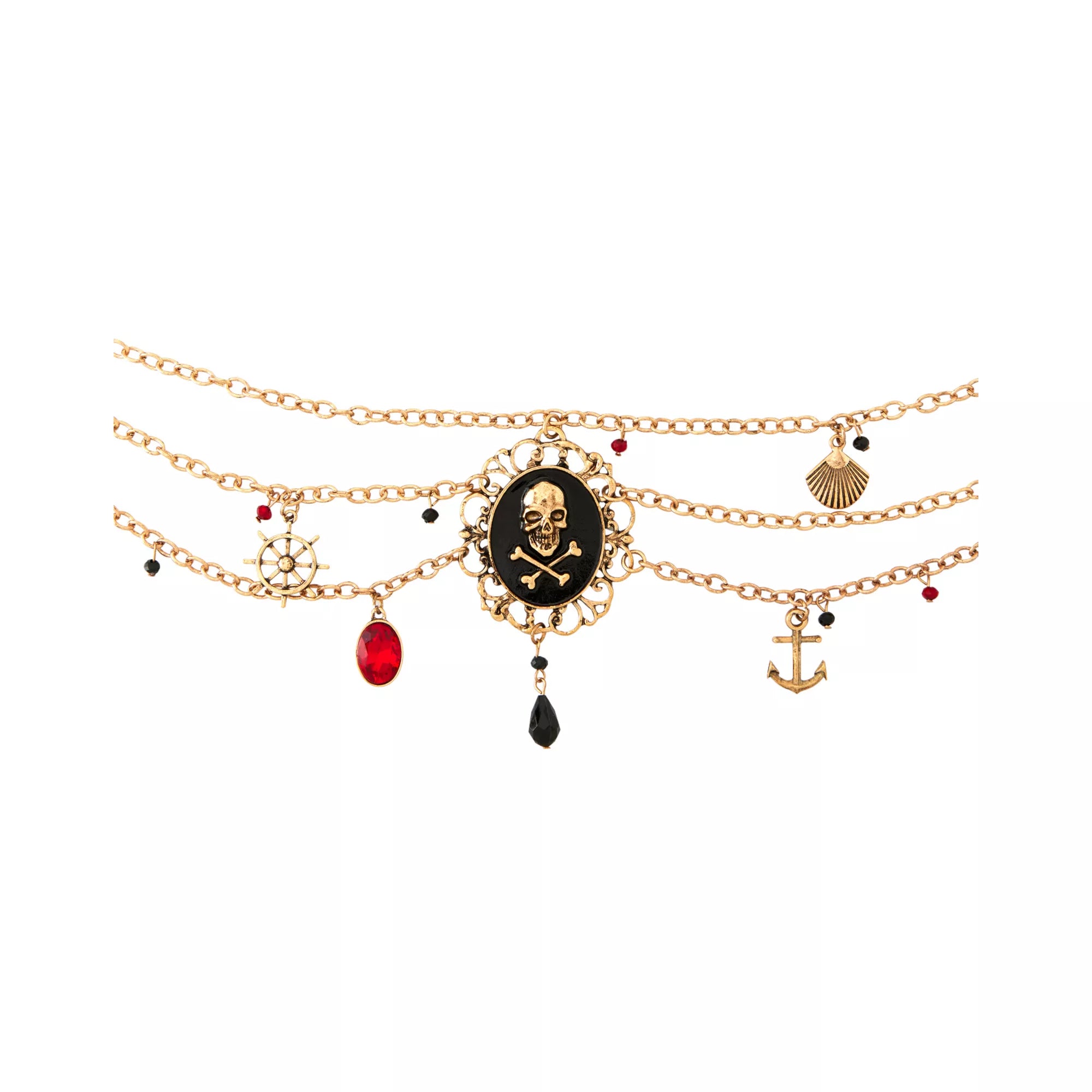 Pirate Cameo Layered Necklace