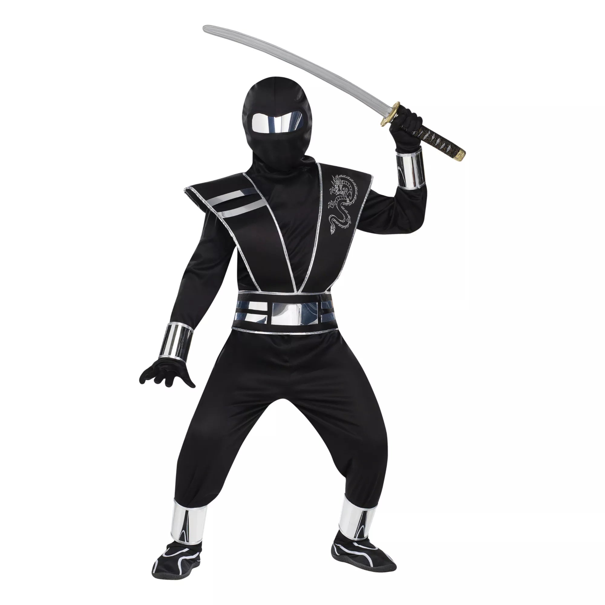 Kids Silver Mirror Ninja Costume
