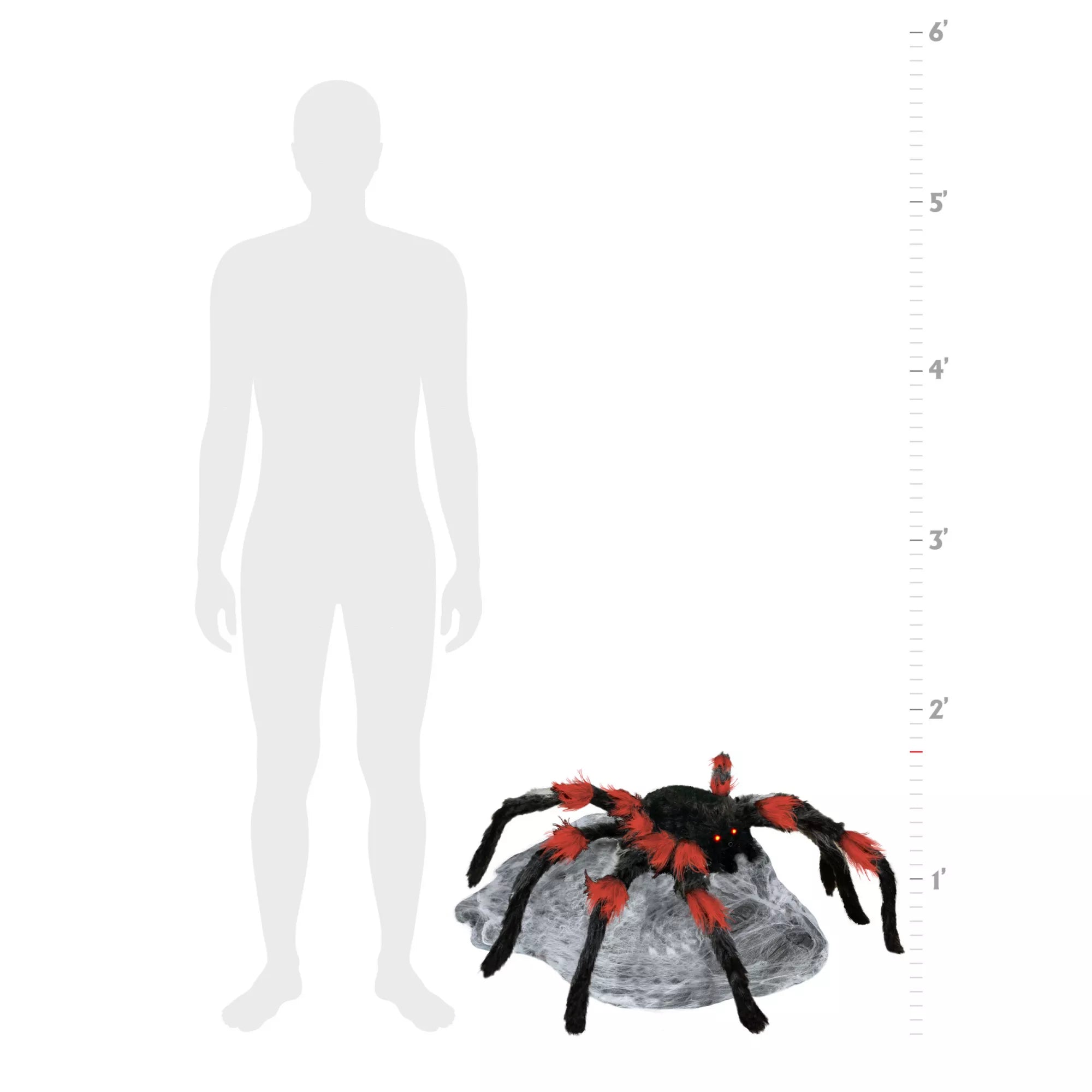 21 Inch LED Red and Black Jumping Spider Animatronic