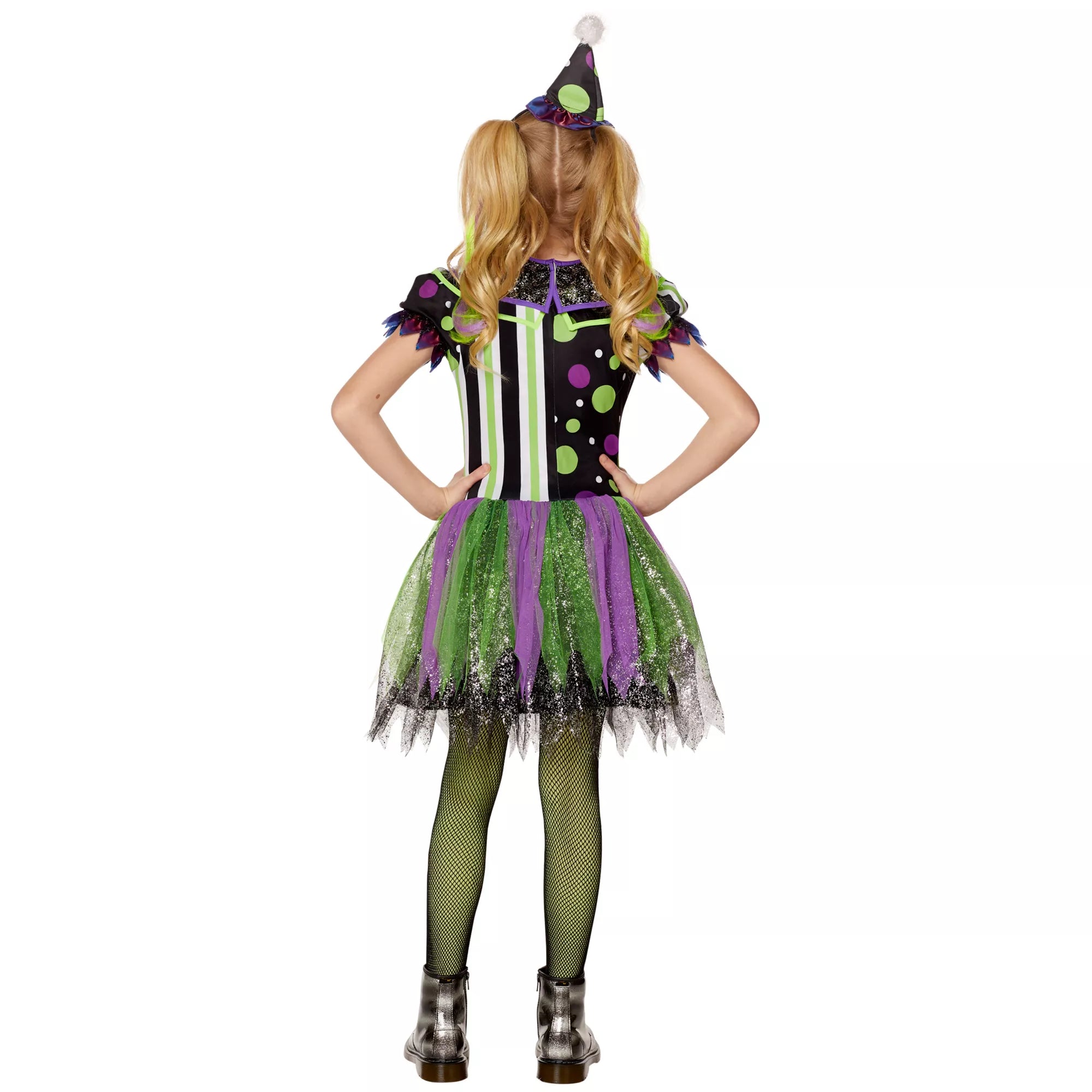Kids Glow in the Dark Neon Clown Costume