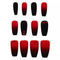 Red and Black Press-On Nails