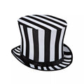 Black and White Striped Top Hat