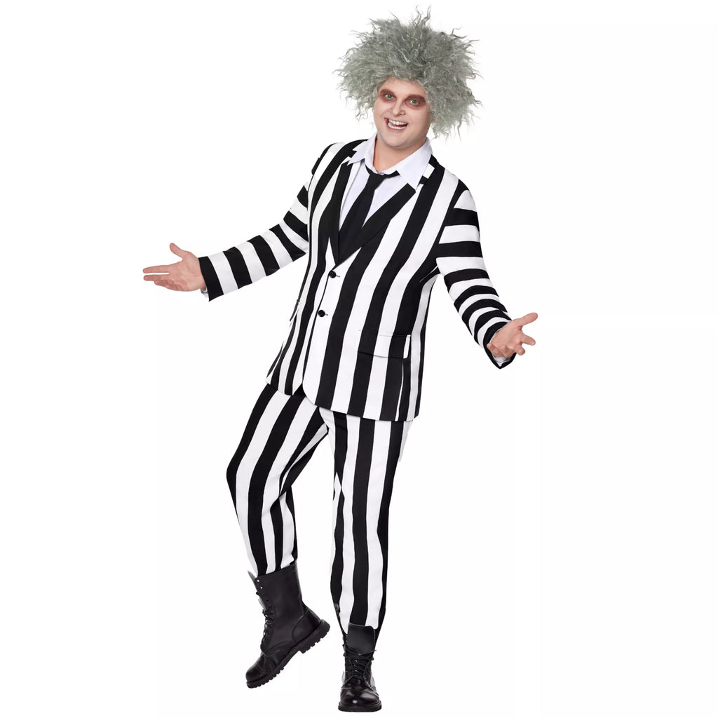 Adult Beetlejuice Striped Suit