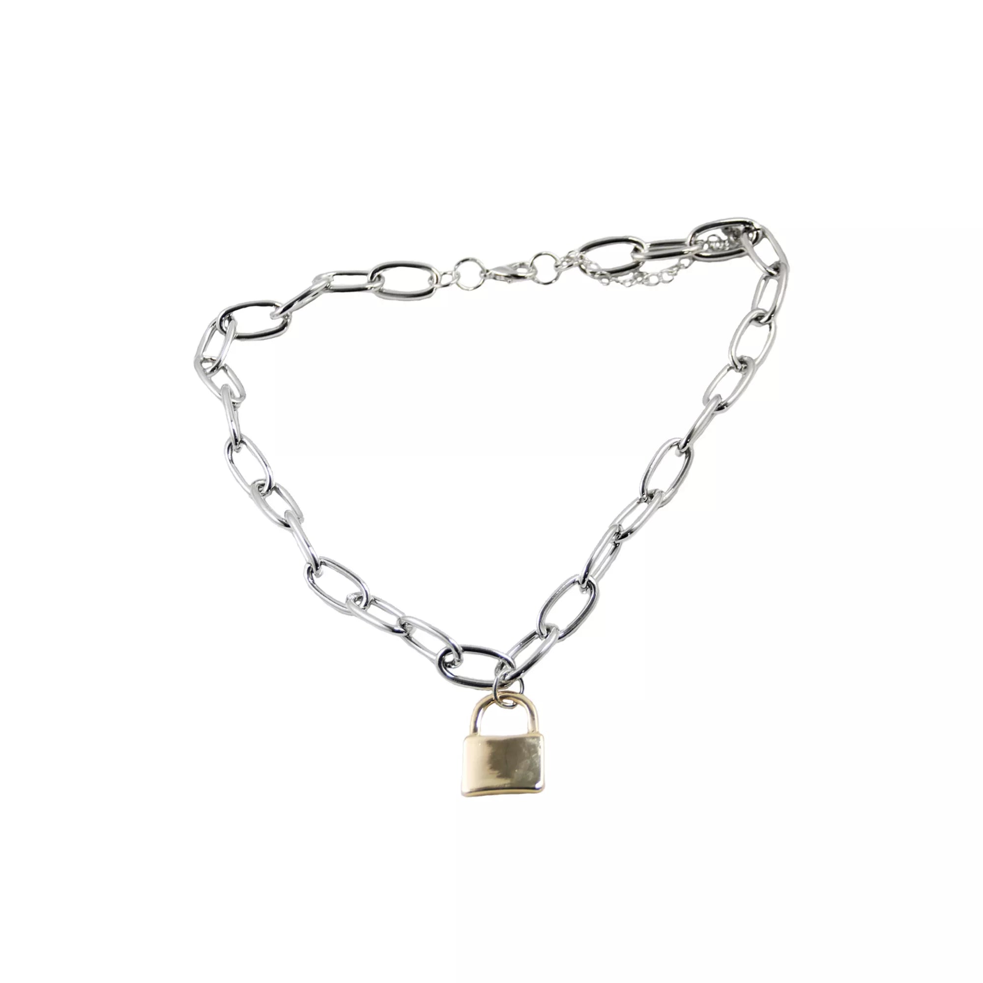 Punk Padlock Chain Necklace