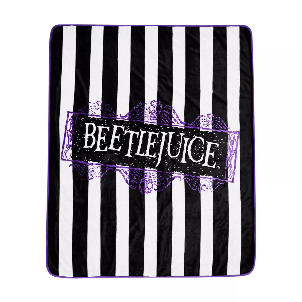 Reversible Beetlejuice Fleece Blanket