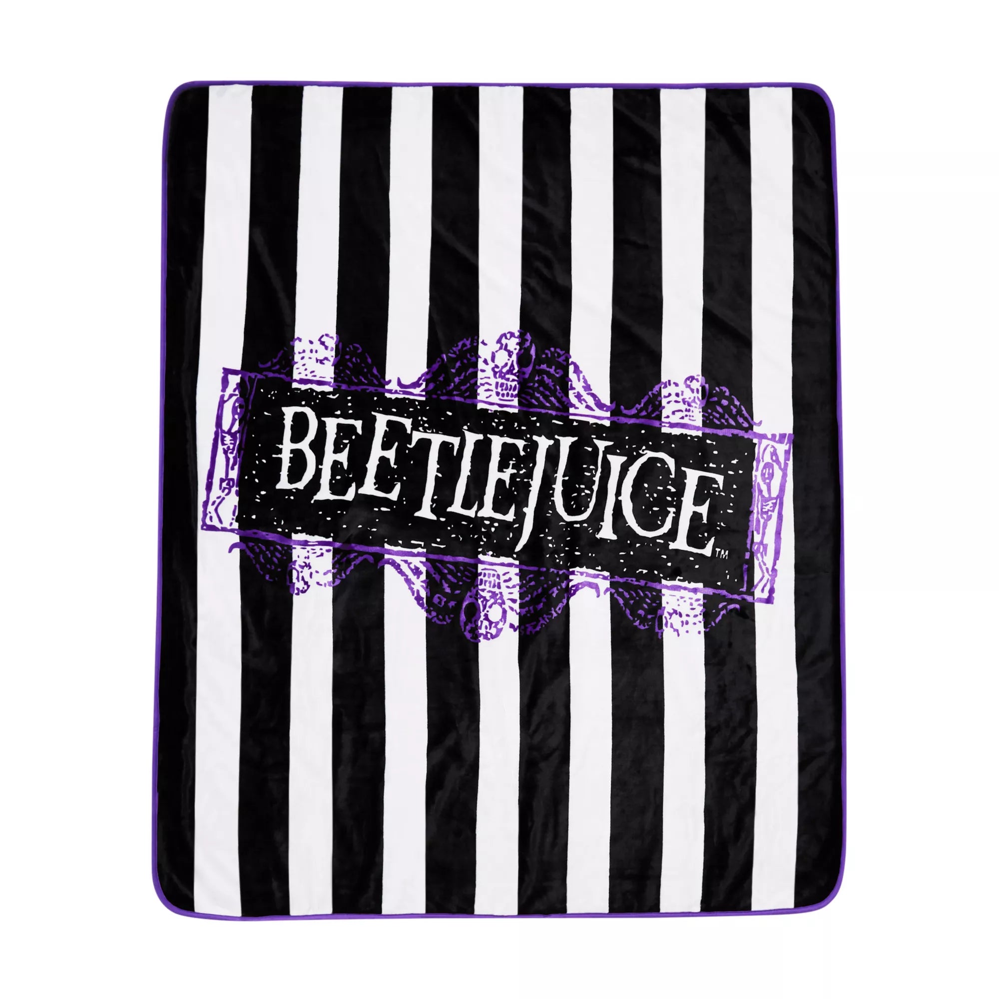 Reversible Beetlejuice Fleece Blanket