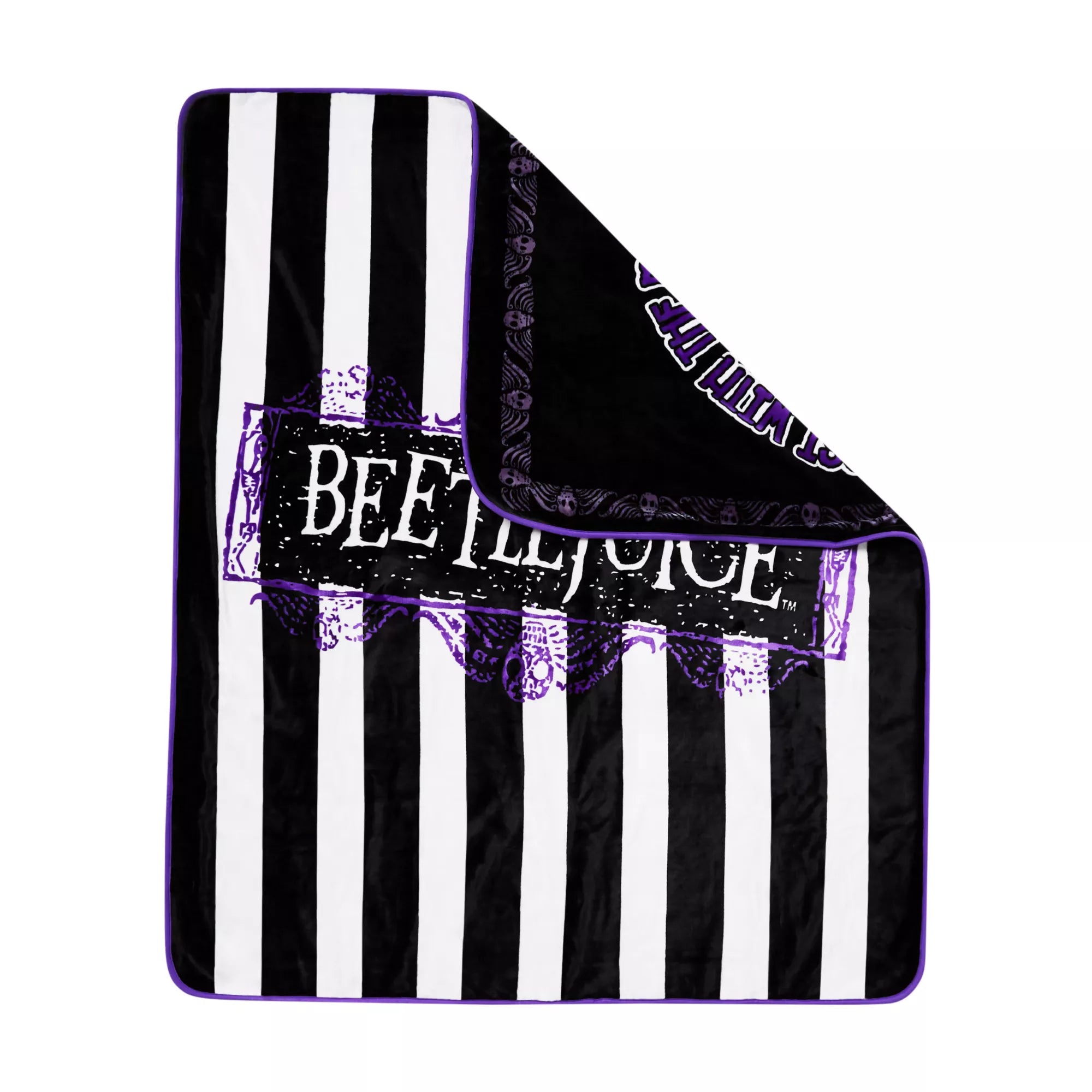 Reversible Beetlejuice Fleece Blanket