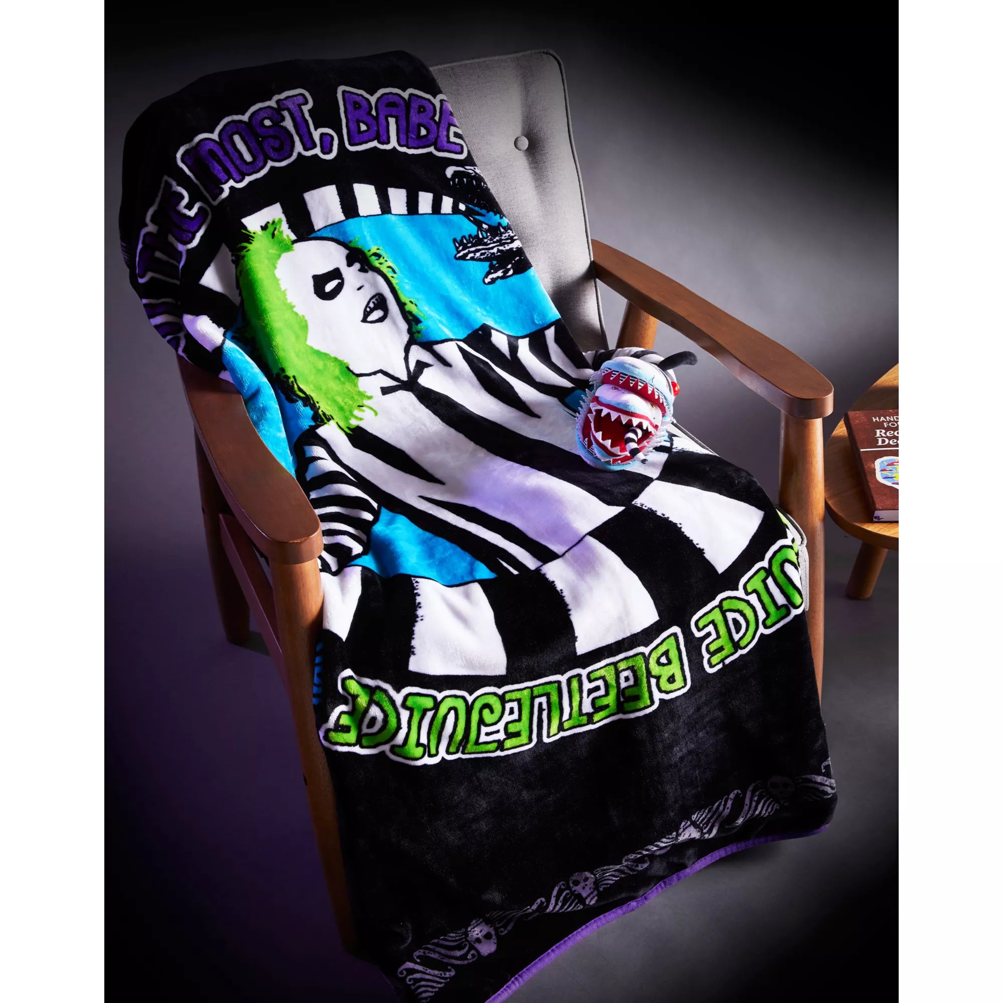 Reversible Beetlejuice Fleece Blanket