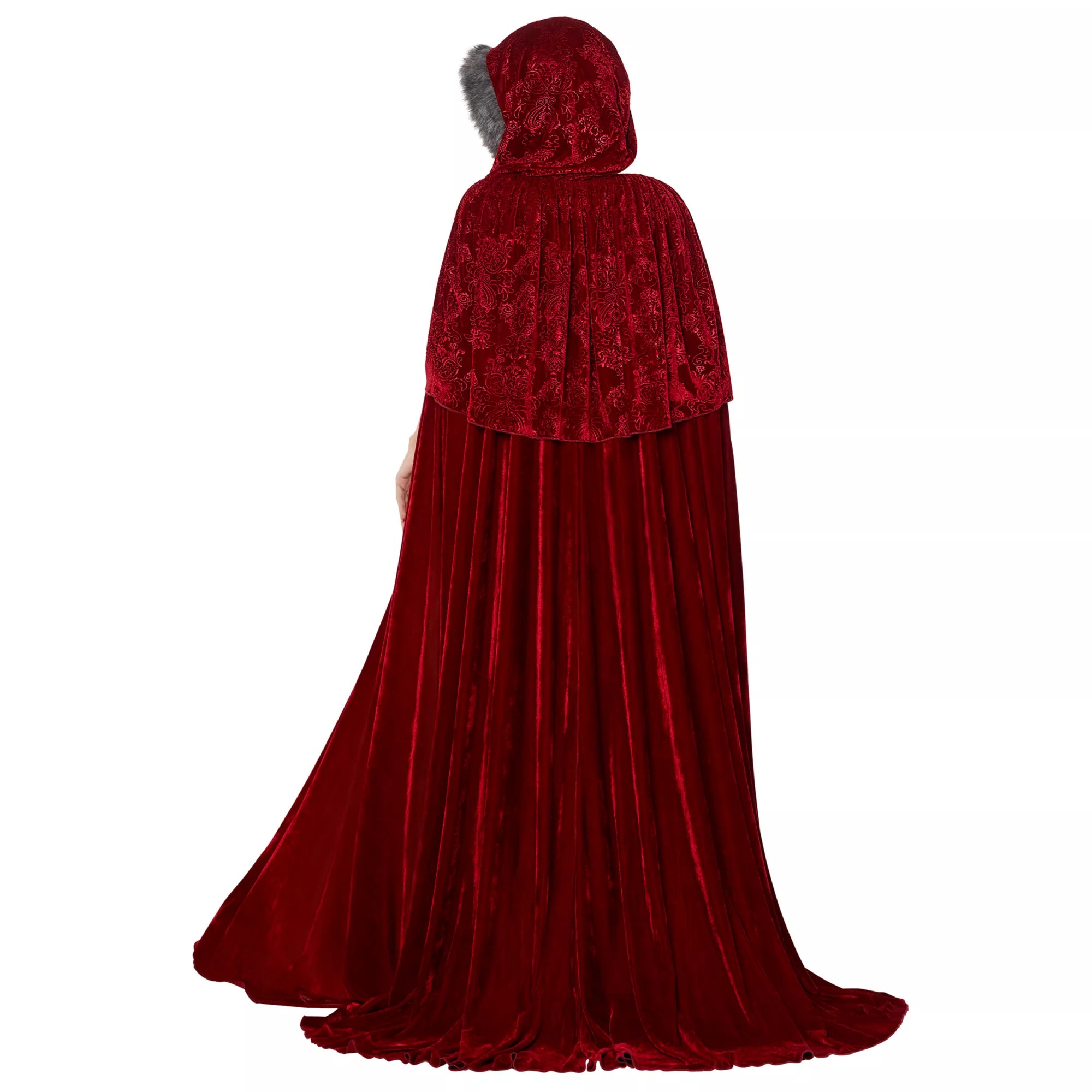 Adult Faux Fur Red Riding Hood Cape Deluxe