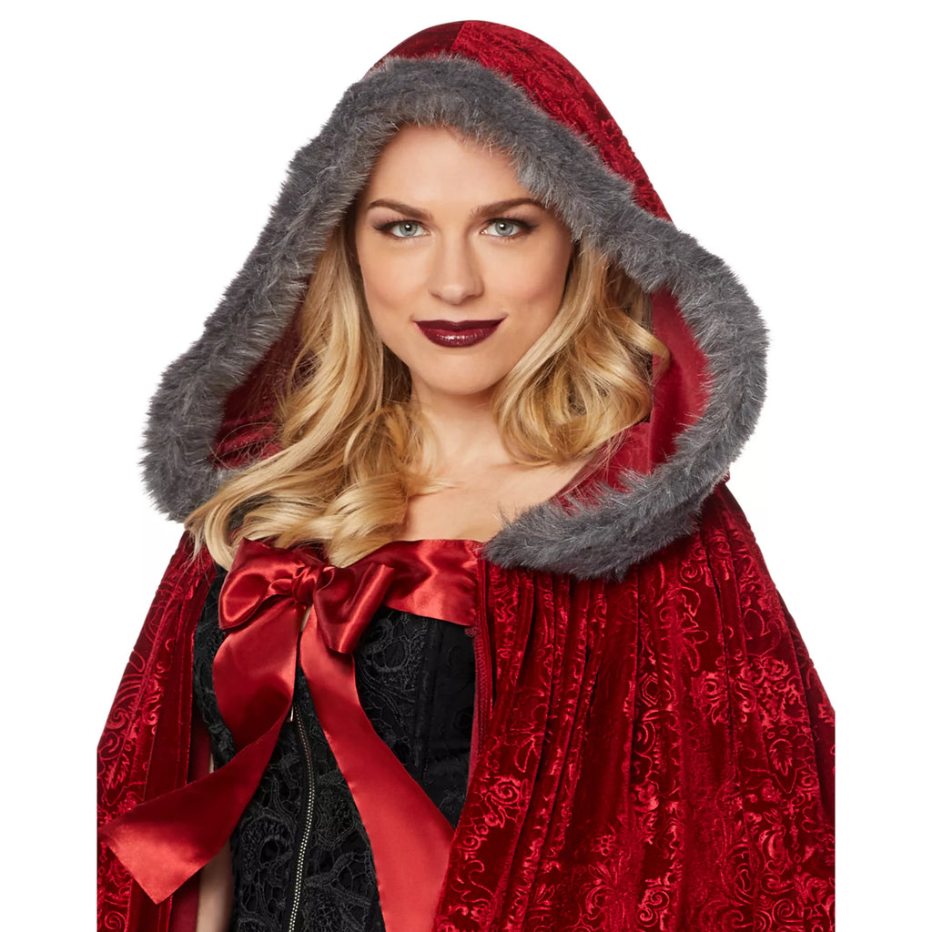 Adult Faux Fur Red Riding Hood Cape Deluxe