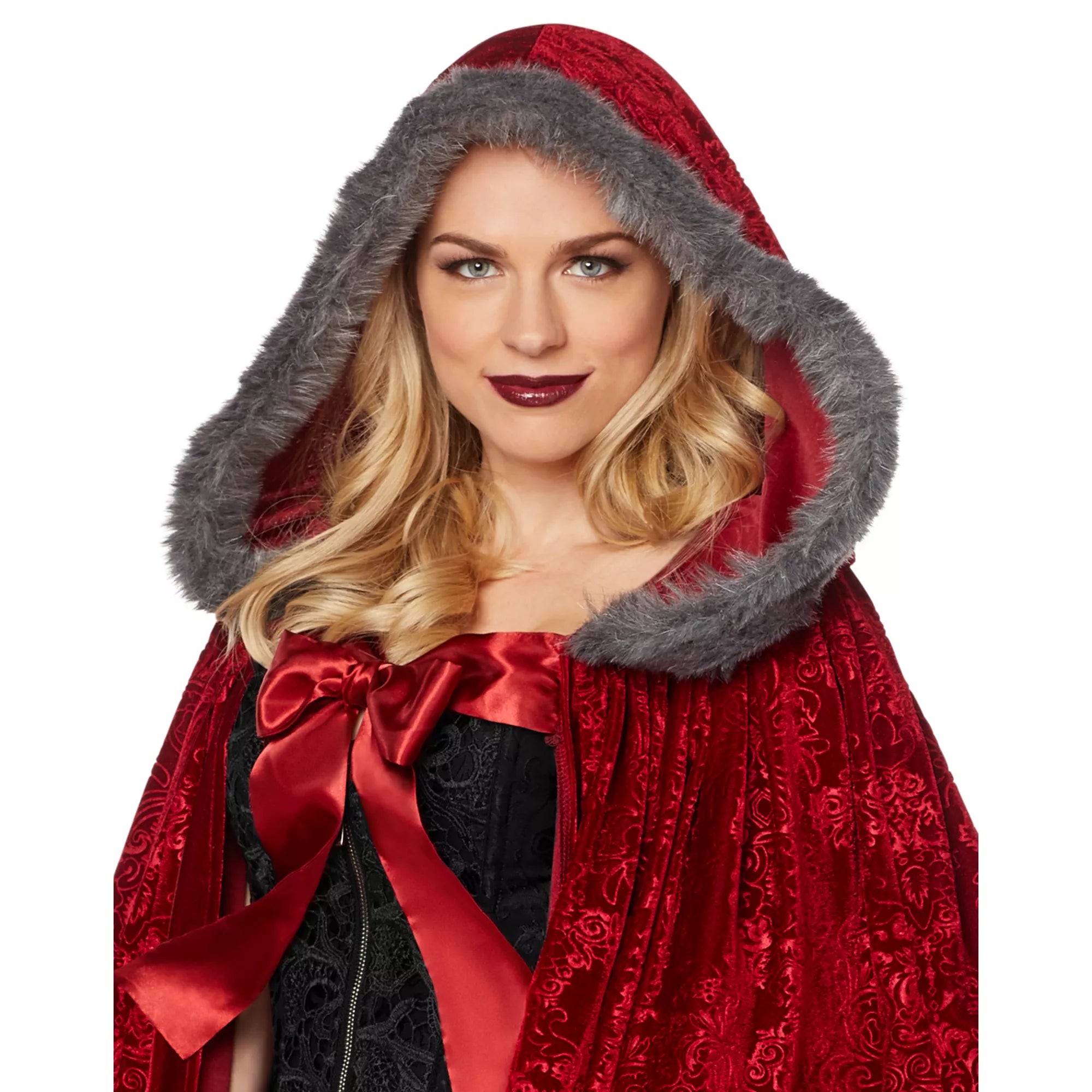 Adult Faux Fur Red Riding Hood Cape Deluxe