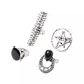 Pentagram Witch Rings Set