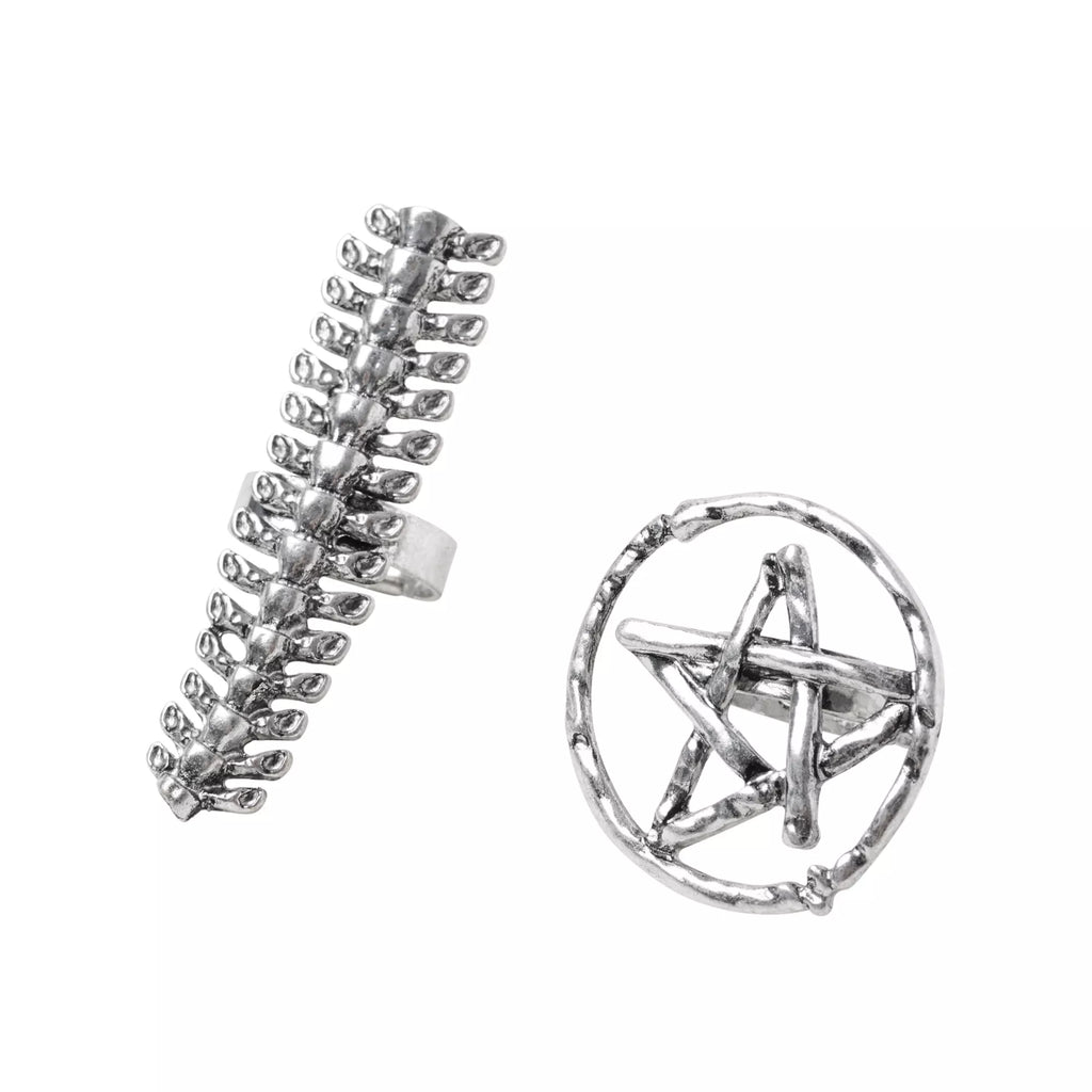 Pentagram Witch Rings Set