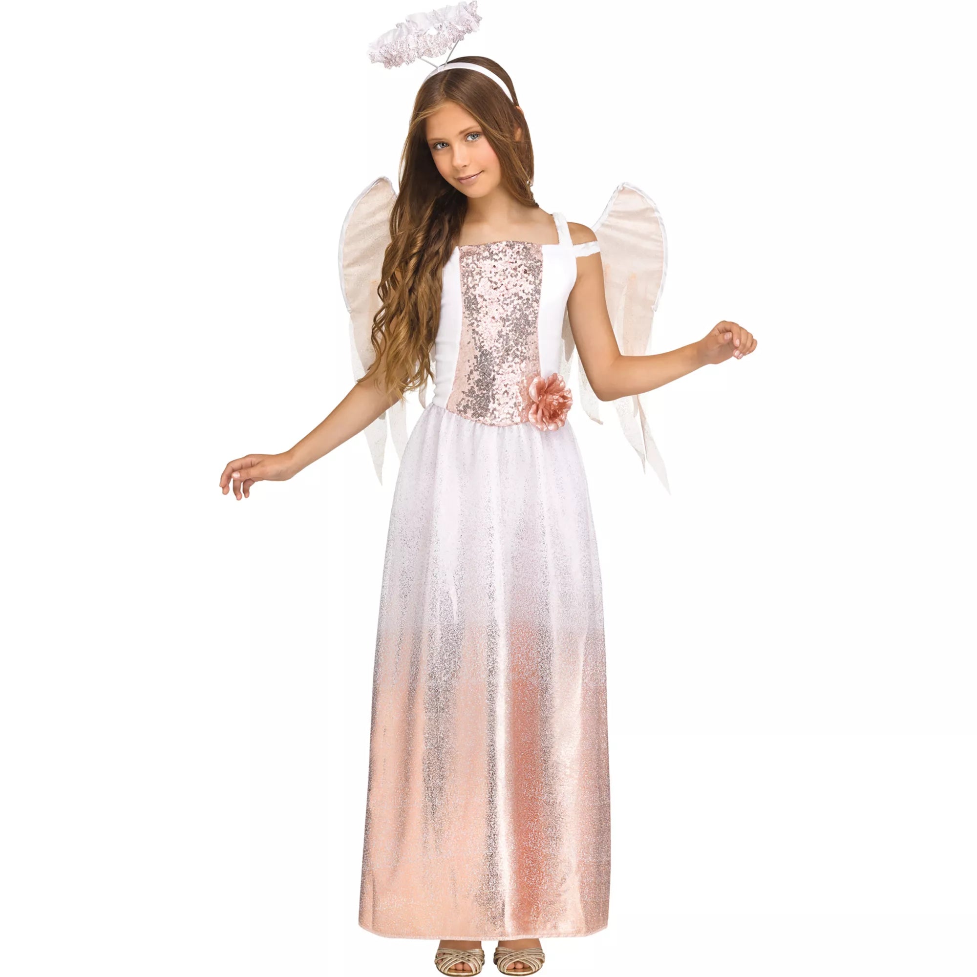 Kids Rose Gold Angel Costume