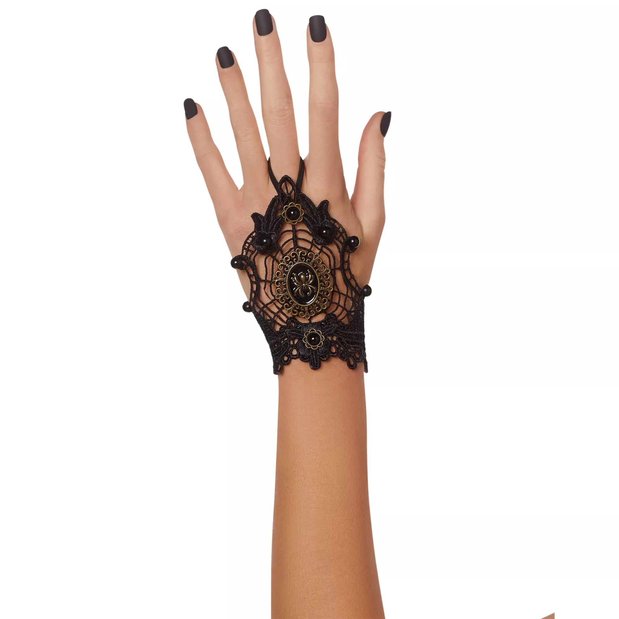 Black Spider Lace Hand Chain