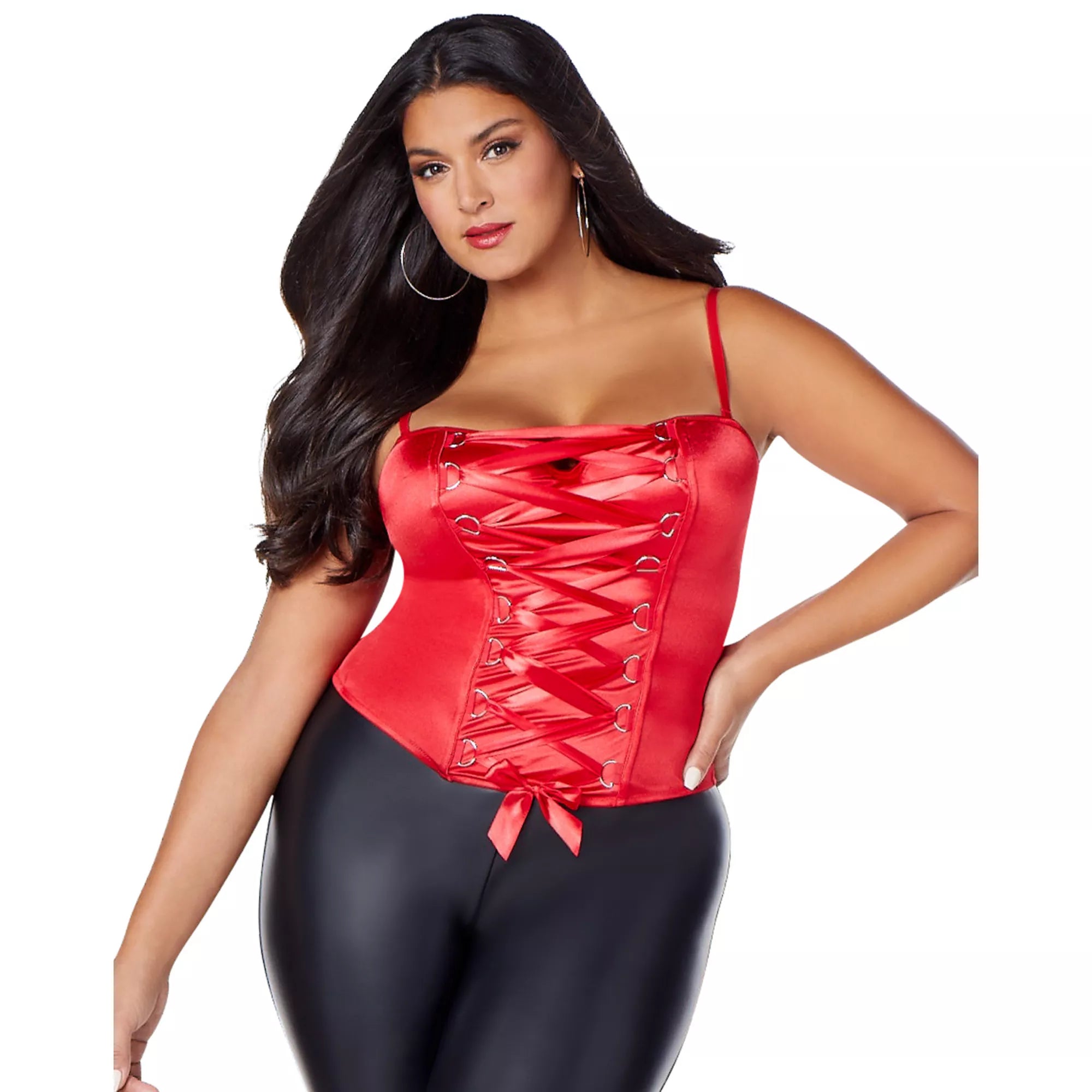 Red Lace Up Corset