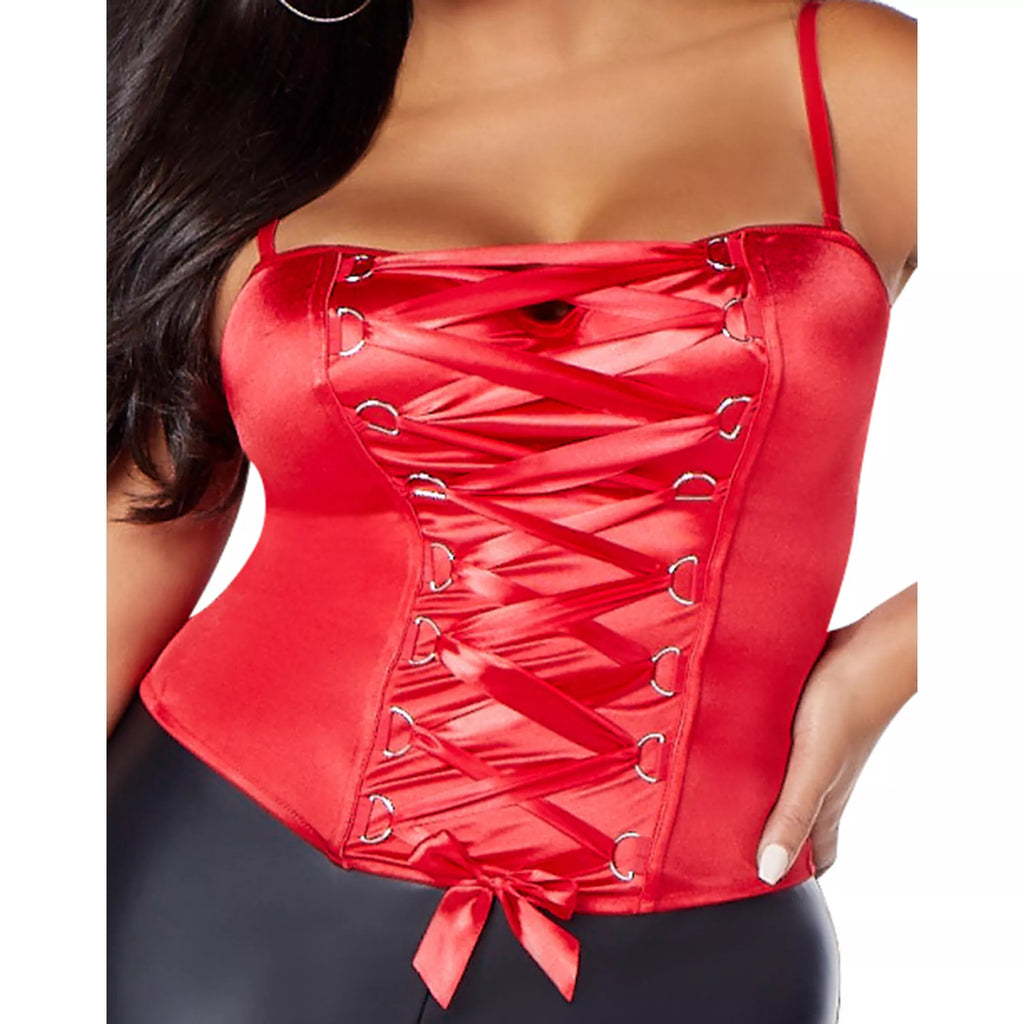 Red Lace-Up Plus Size Corset