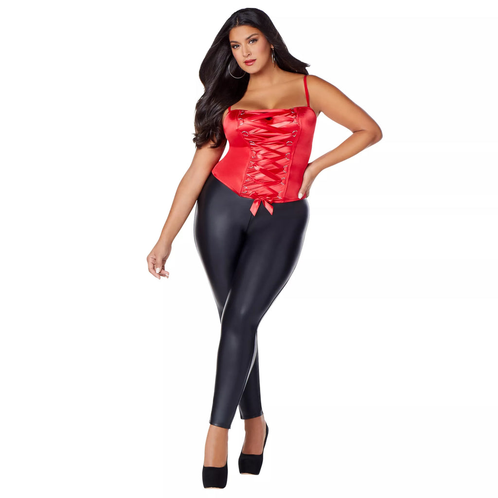 Red Lace Up Corset