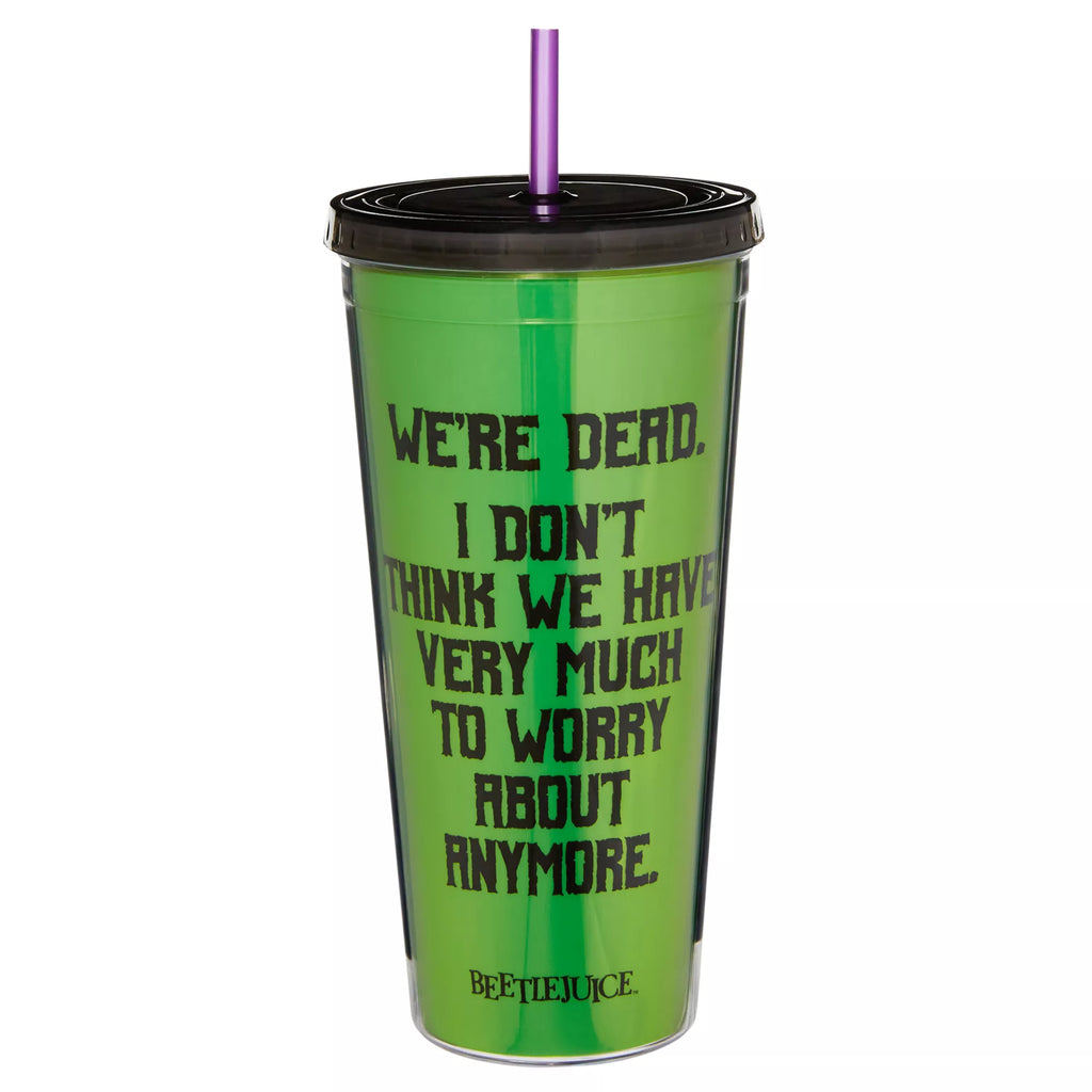 We're Dead Beetlejuice Cup with Straw