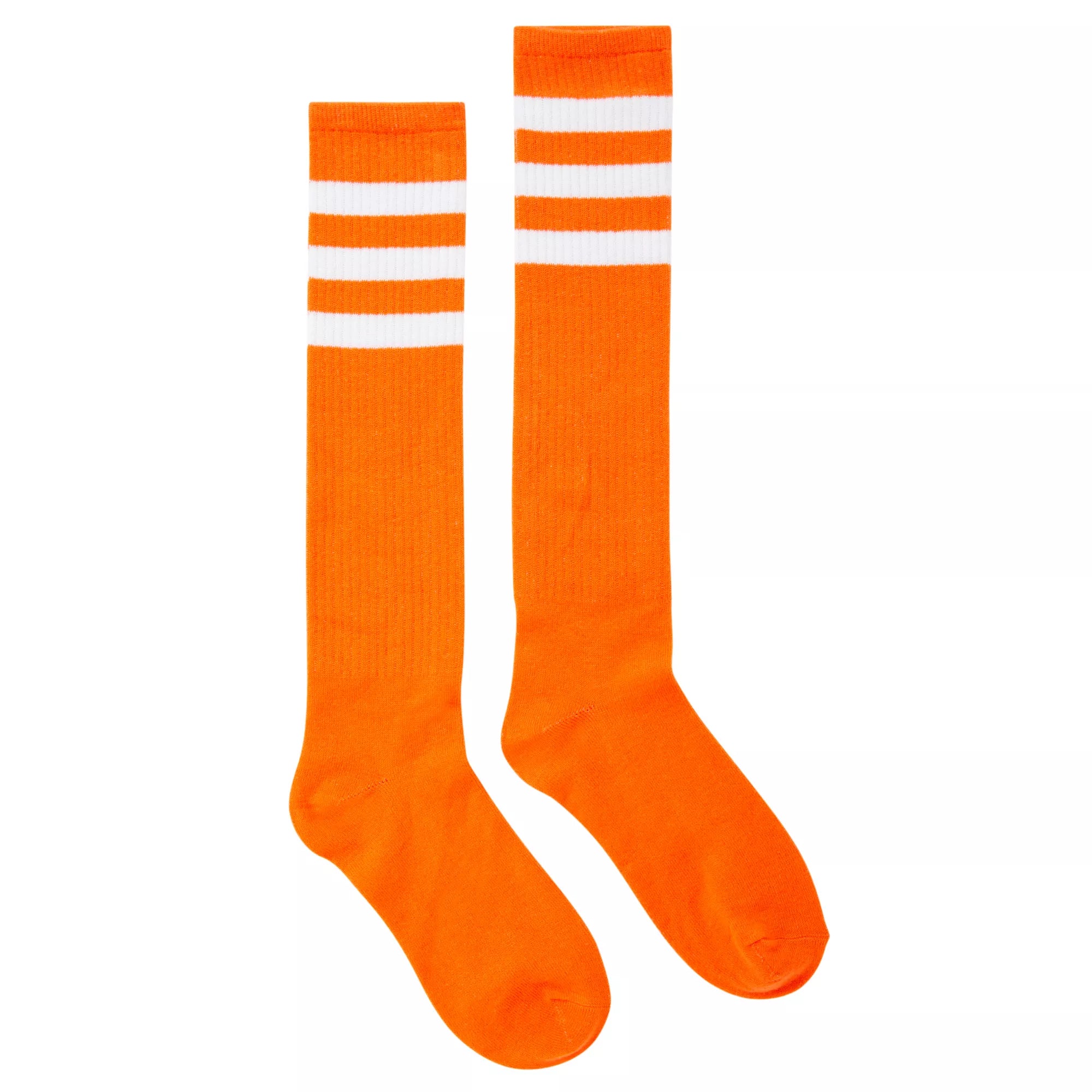Orange and White Knee High Socks
