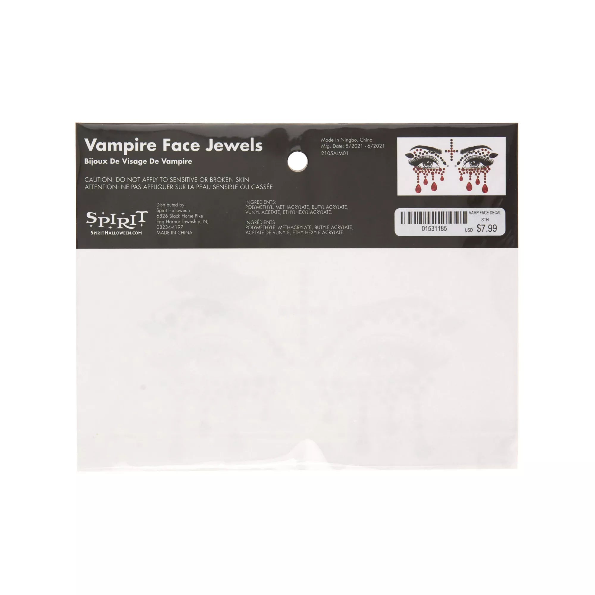 Jewel Vampire Face Decal