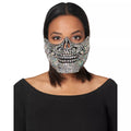 Glam Skeleton Rhinestone Half Mask