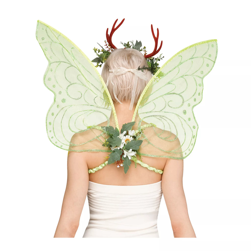 Green Floral Fairy Wings