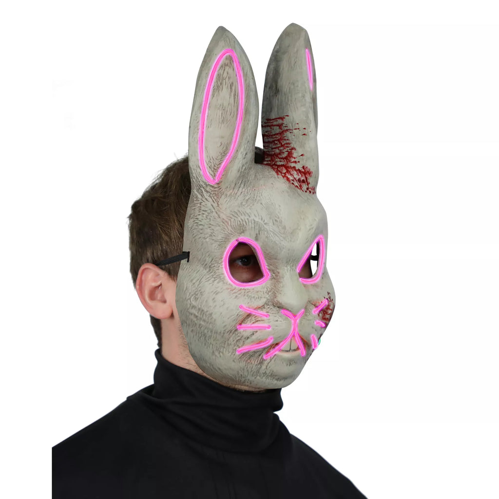 Light-Up EL Wire Bad Bunny Half Mask