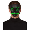 Light-Up EL Wire Green Stitched Black Half Mask