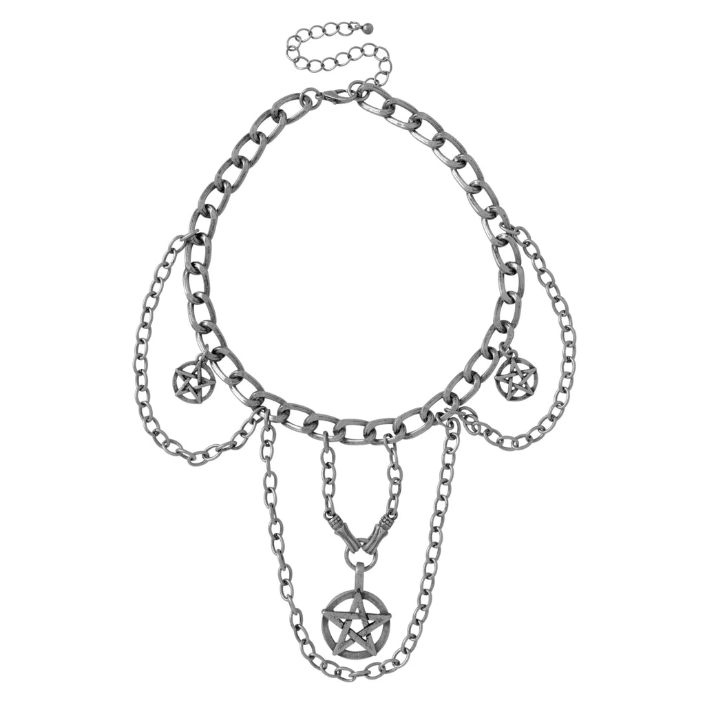 Pentagram Chain Choker Necklace