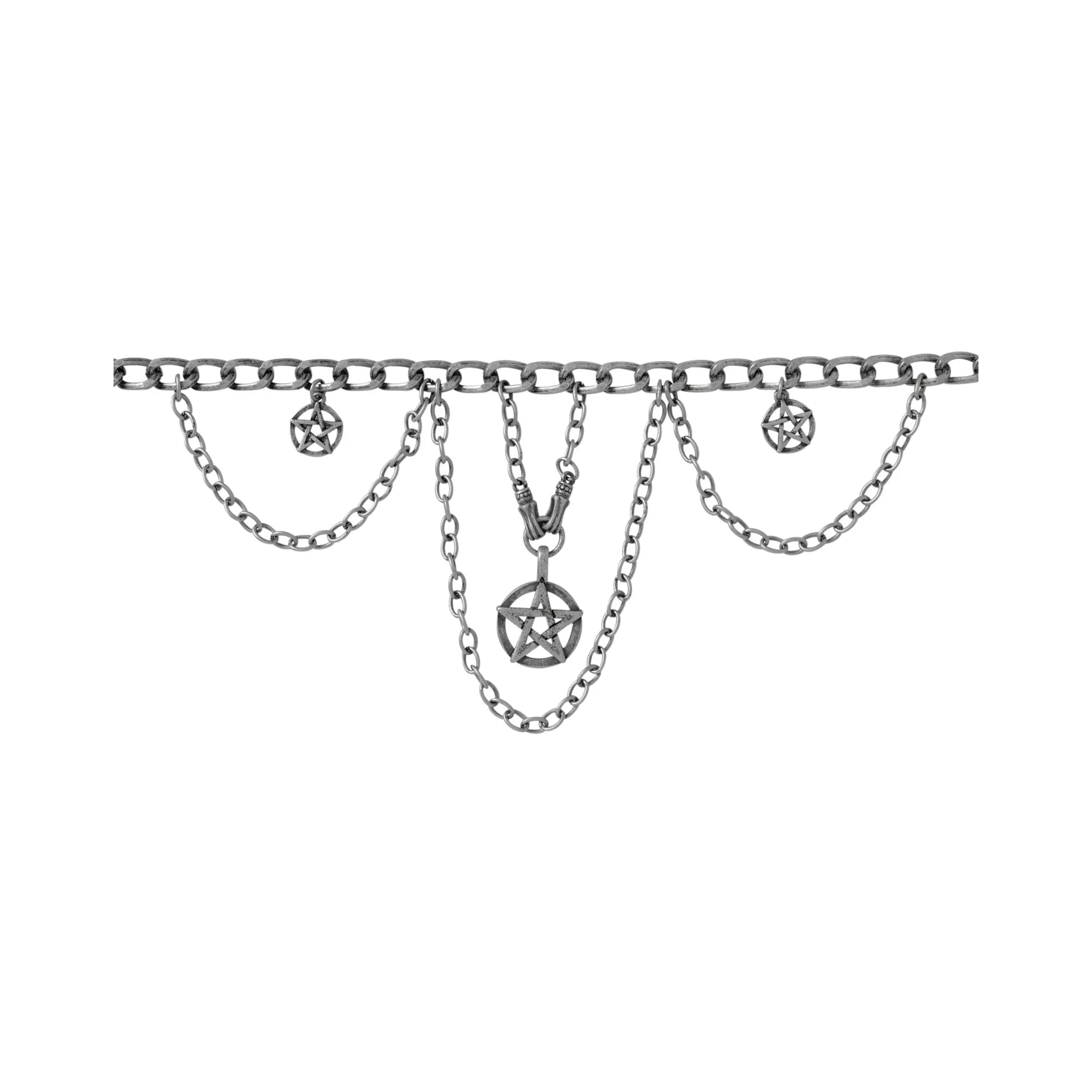 Pentagram Chain Choker Necklace