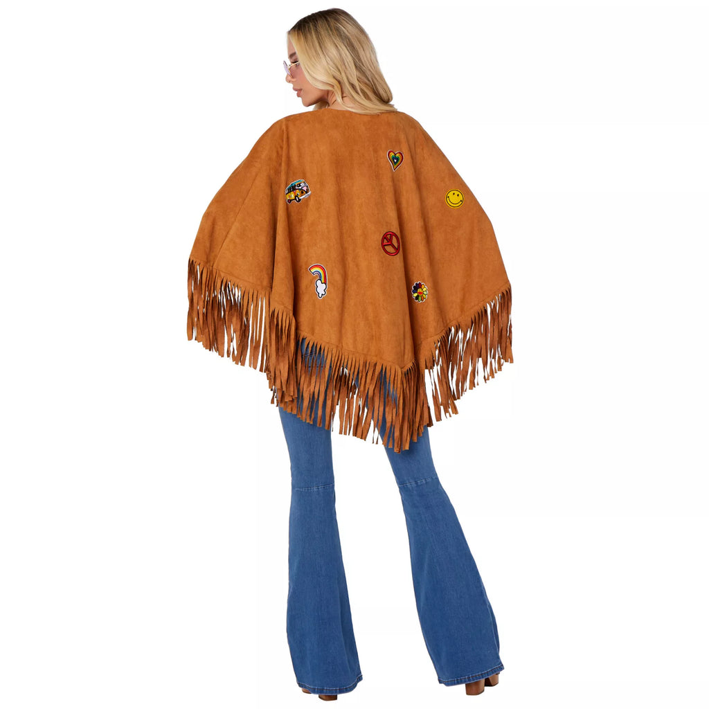 Adult Free Spirit Poncho Hippie Costume