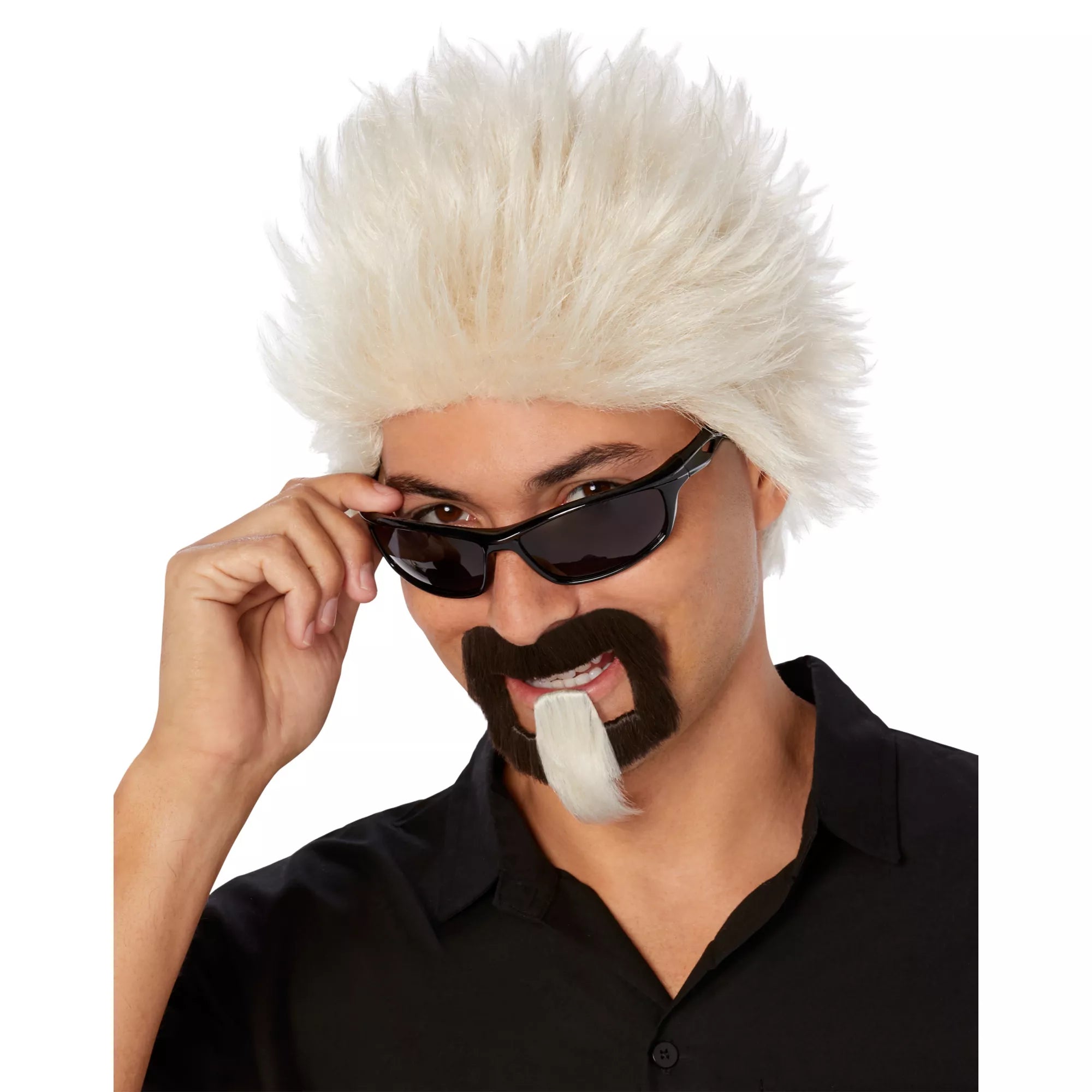 Bleached Spikes Wig With Goatee