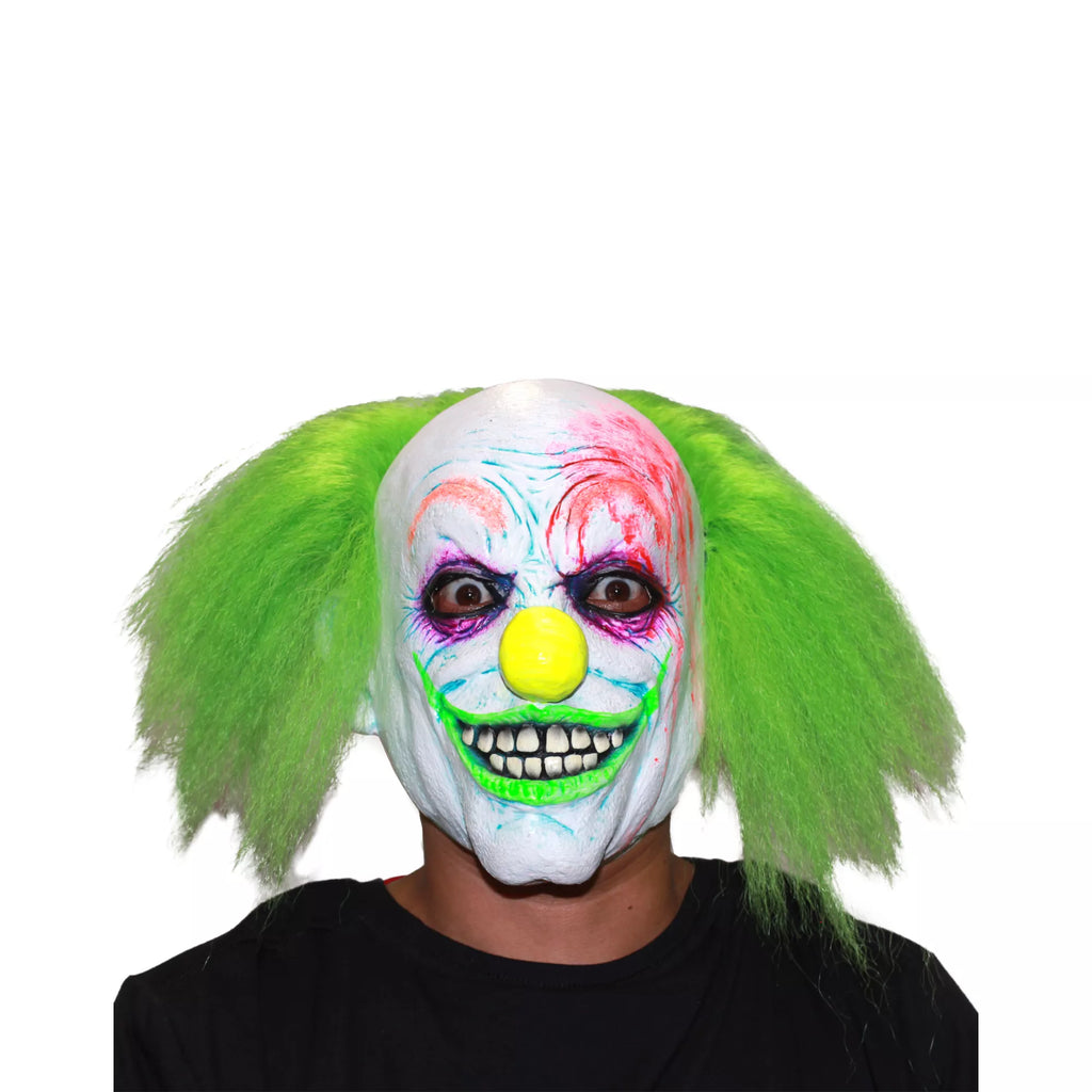 Neon Green Hair Clown Full Mask