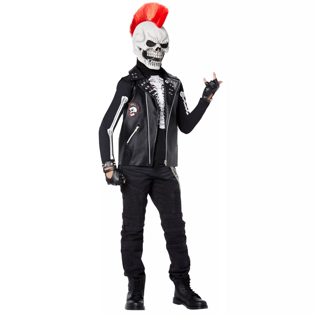 Kids Dark Rebel Punk Skeleton Costume