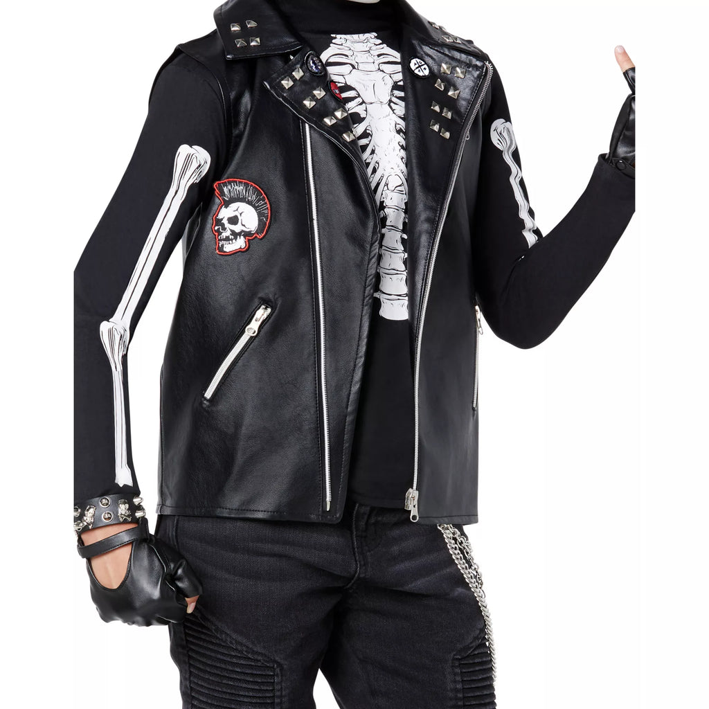 Kids Dark Rebel Punk Skeleton Costume