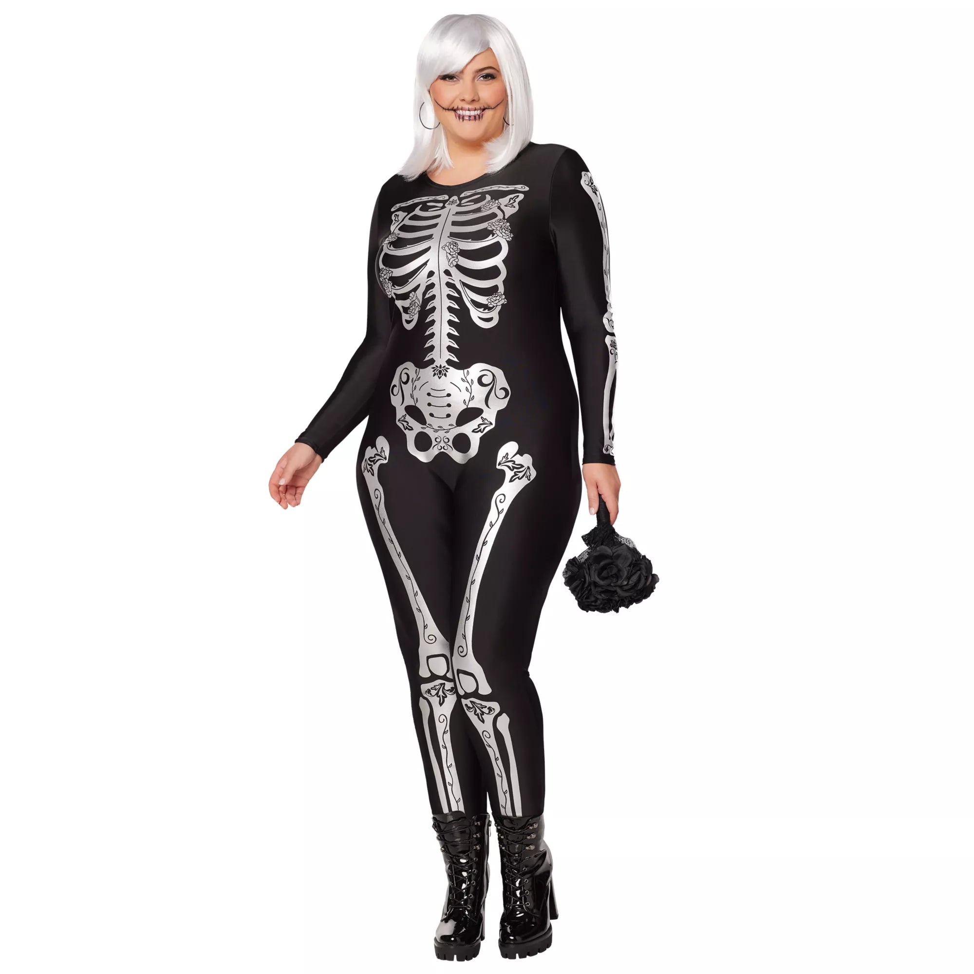 Adult Skeleton Plus Size Catsuit