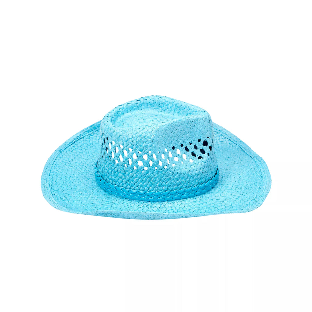 Blue Straw Cowboy Hat