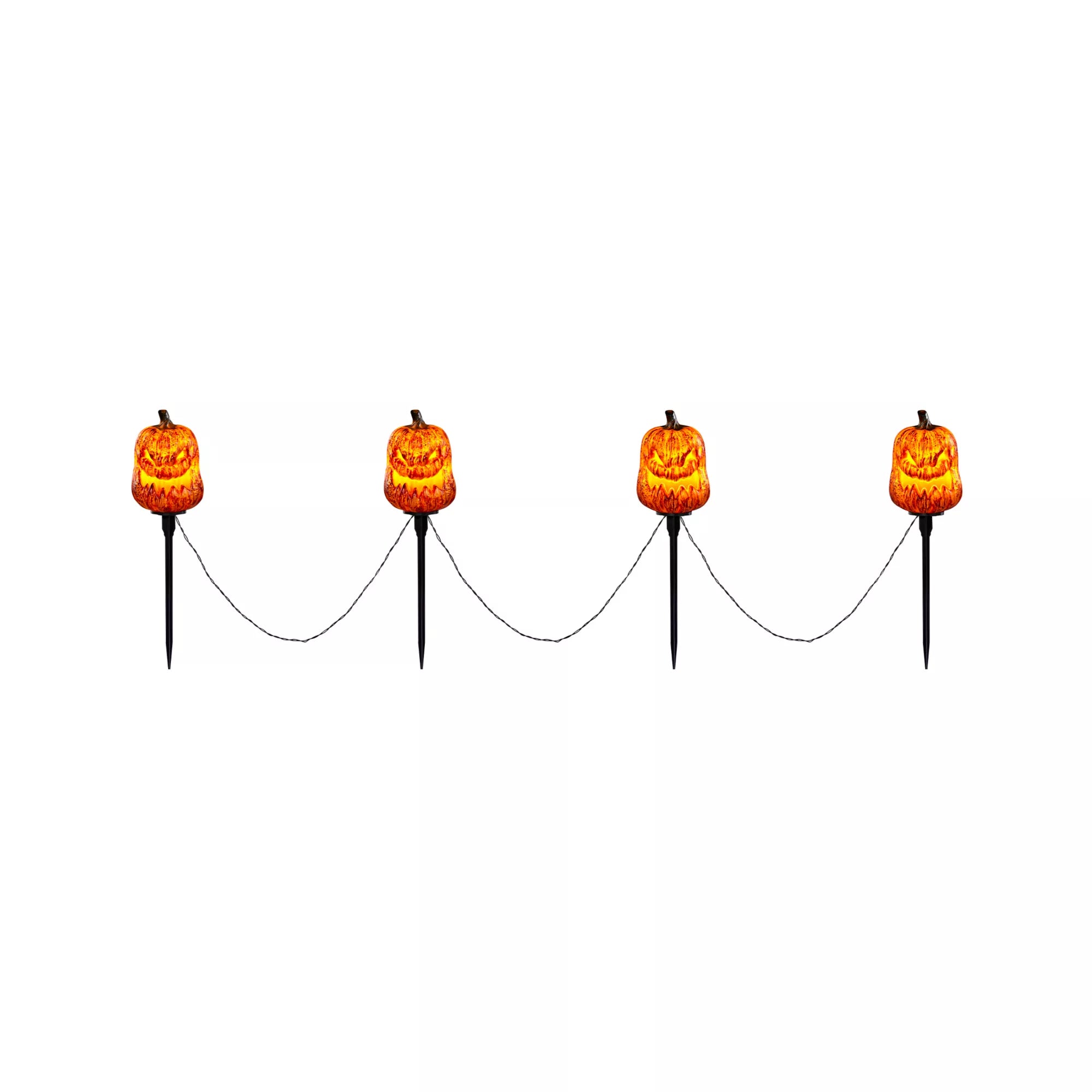 Light-Up LED Spooky Pumpkin Pathway Markers