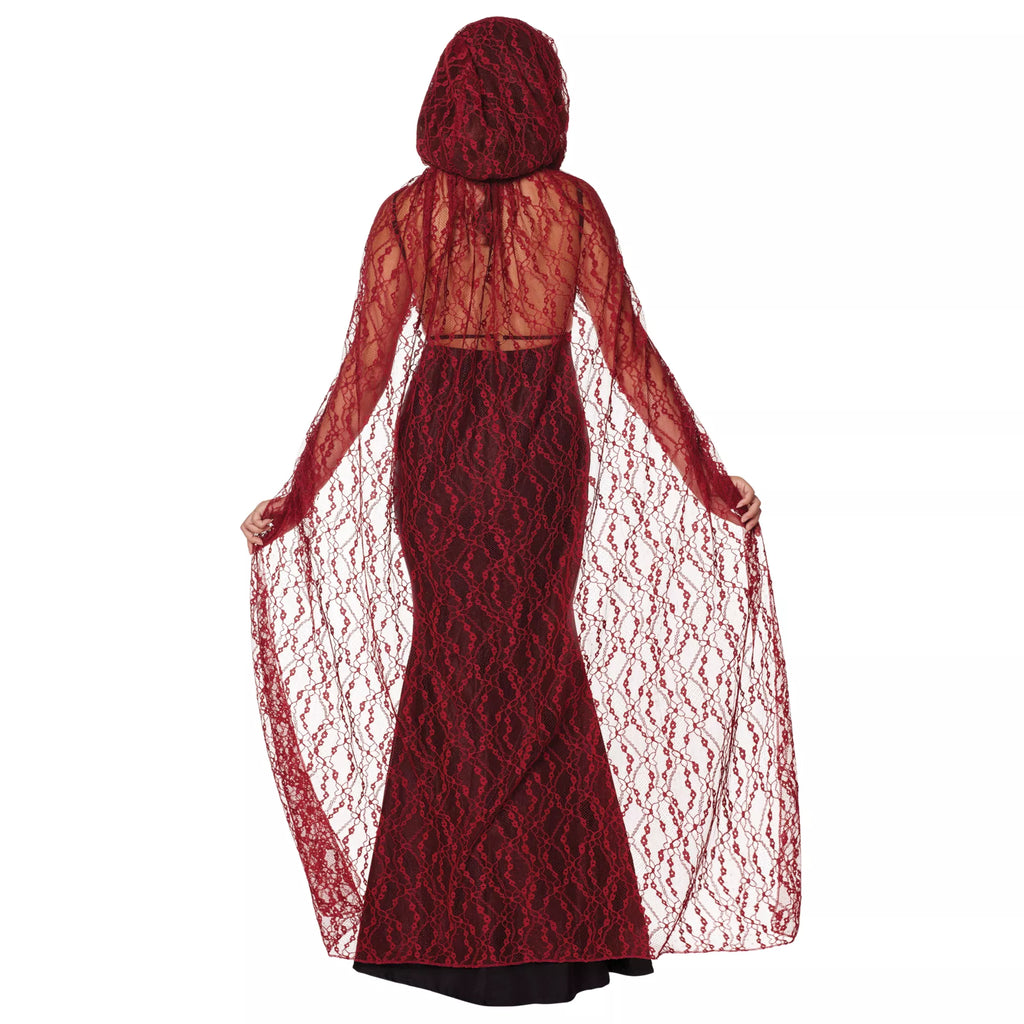 Adult Burgundy Lace Cape